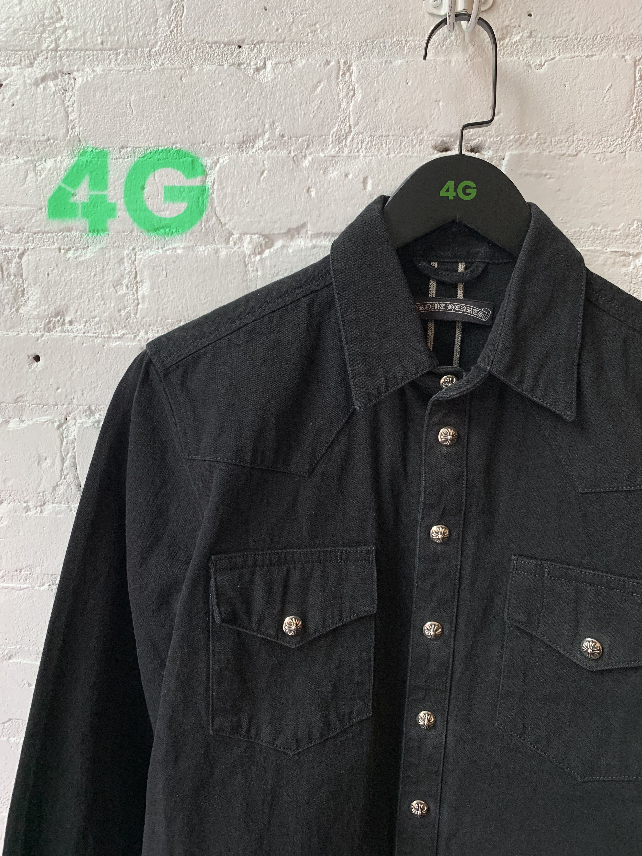 Chrome Hearts Chrome Hearts Cross Patch Workman's Button Up Sz M Size US S / EU 44-46 / 1 - 2 Thumbnail
