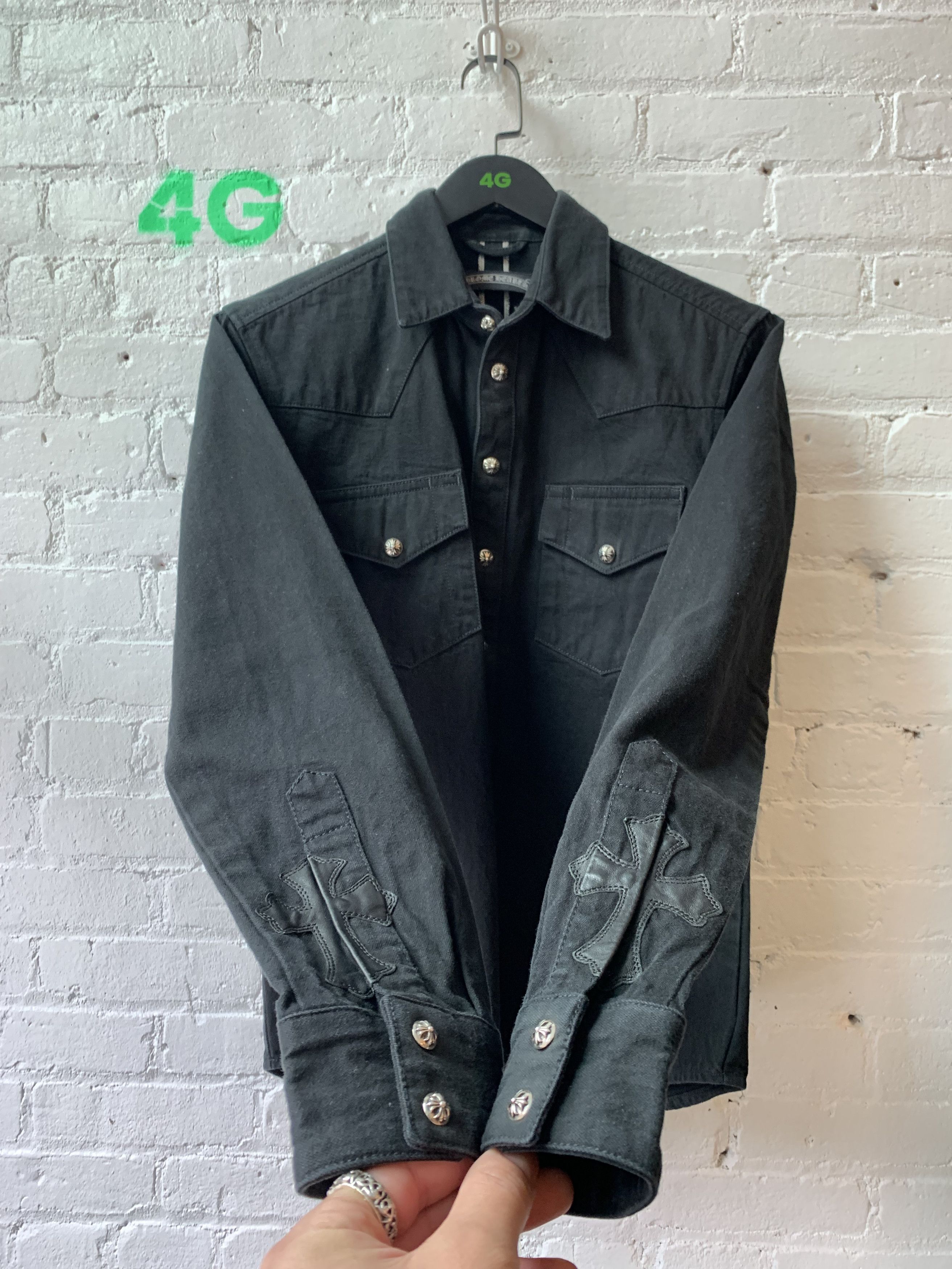 Chrome Hearts Chrome Hearts Cross Patch Workman's Button Up Sz M Size US S / EU 44-46 / 1 - 6 Thumbnail