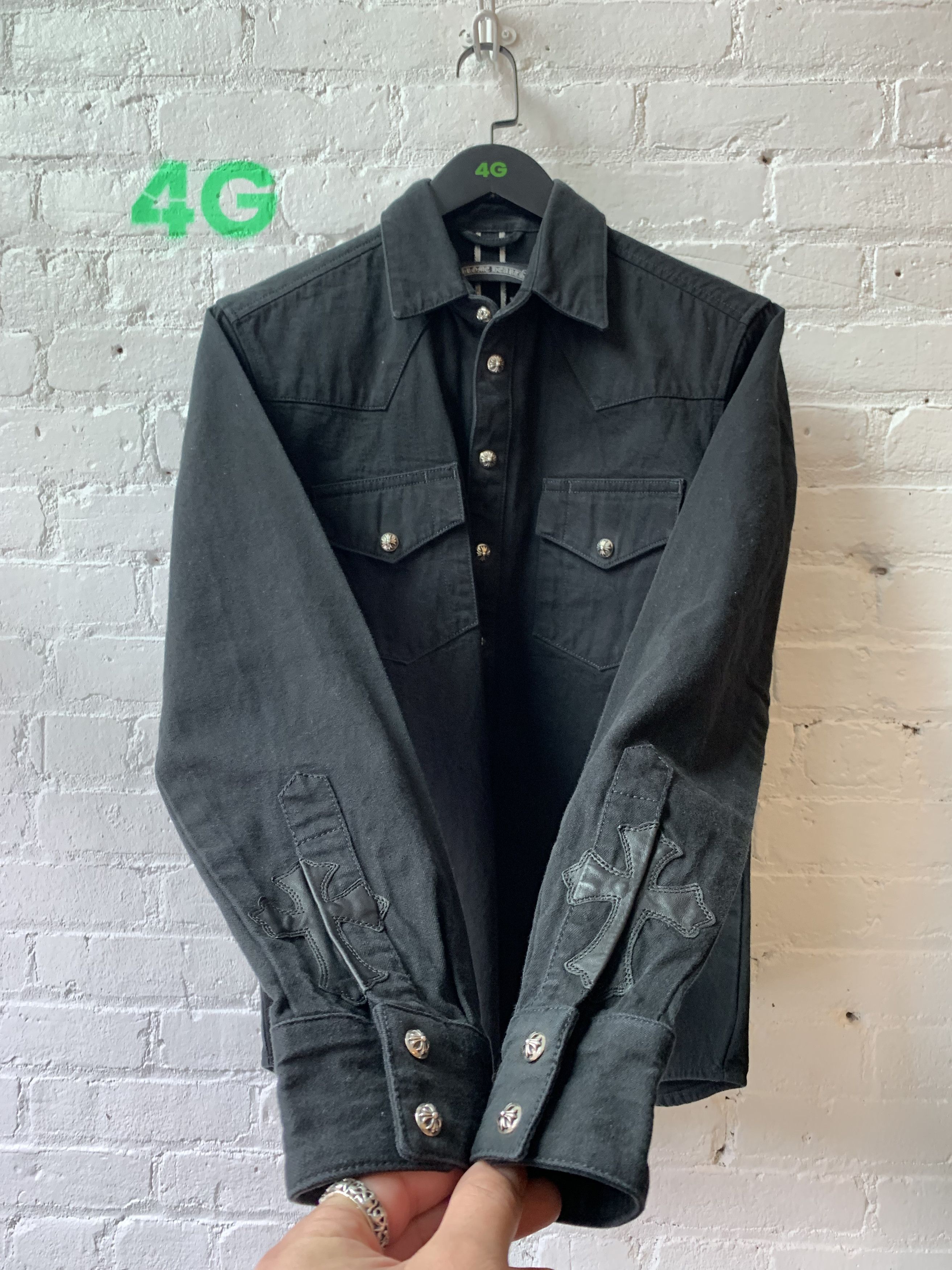 Chrome Hearts Chrome Hearts Cross Patch Workman's Button Up Sz M Size US S / EU 44-46 / 1 - 5 Thumbnail