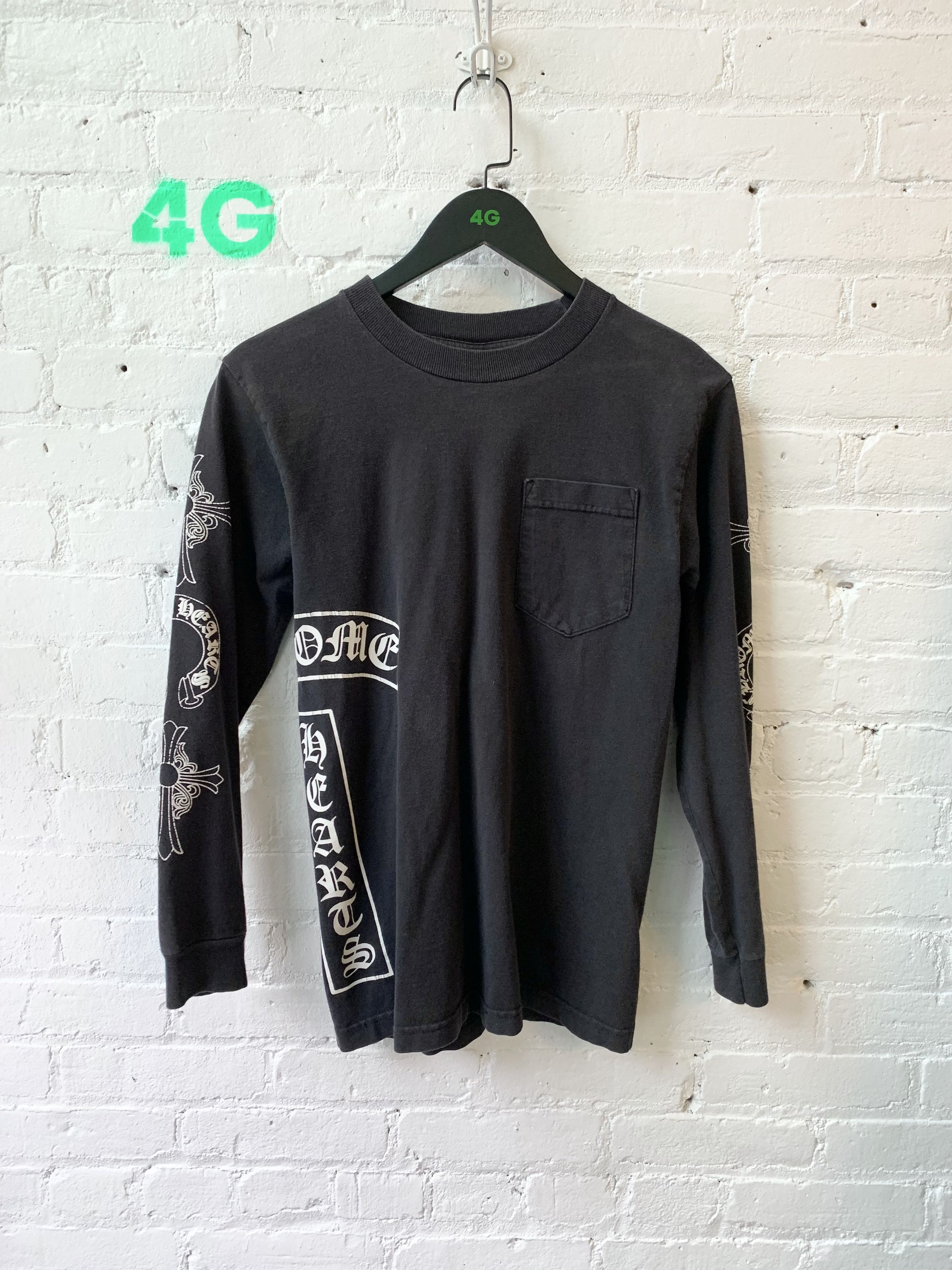 image of Chrome Hearts Cross Sleeve Fuck You Tee Size S in Black, Men's