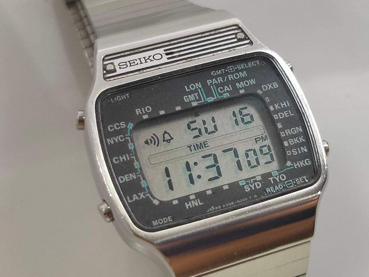 Vintage Rare Vintage SEIKO World Time Digital Watch Ref. A358-5000 Size ONE SIZE - 5 Thumbnail