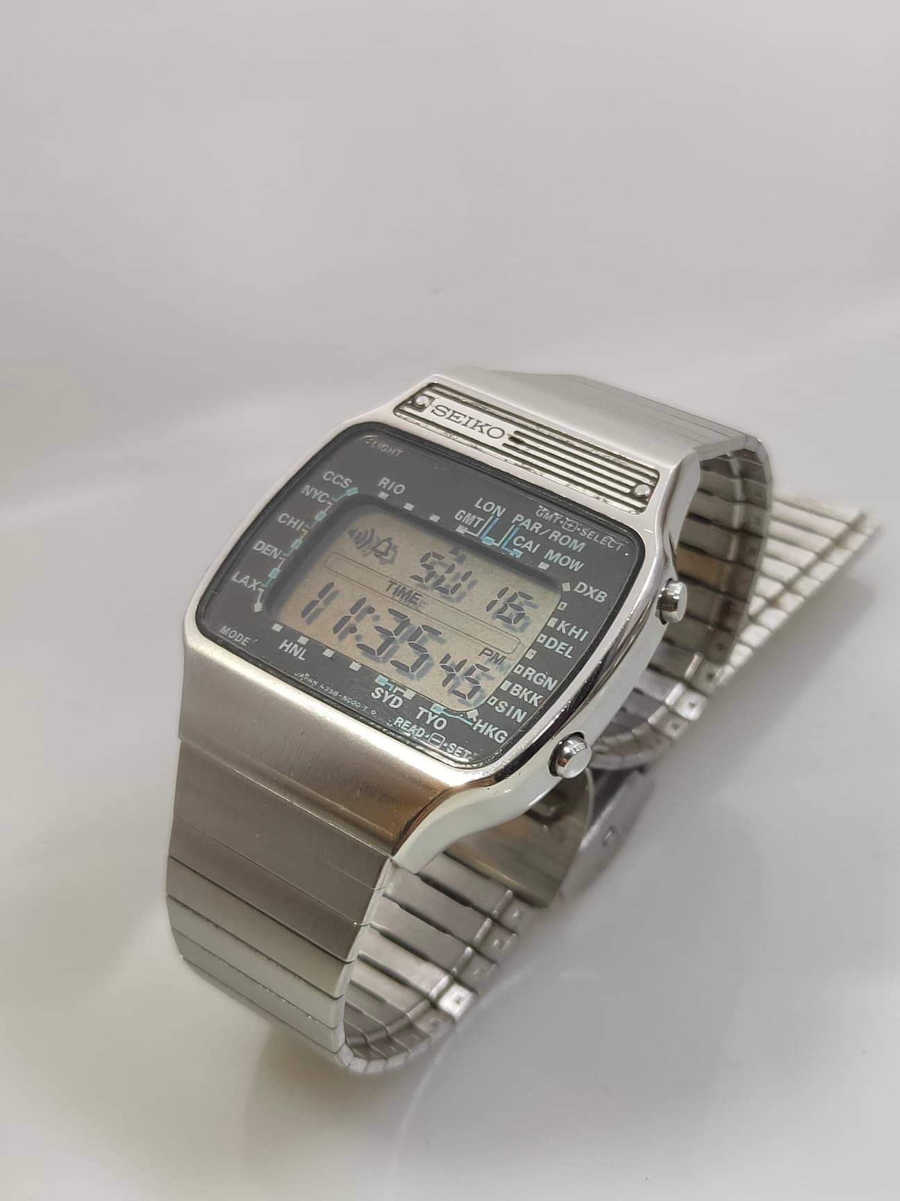 Vintage Rare Vintage SEIKO World Time Digital Watch Ref. A358-5000 Size ONE SIZE - 3 Thumbnail