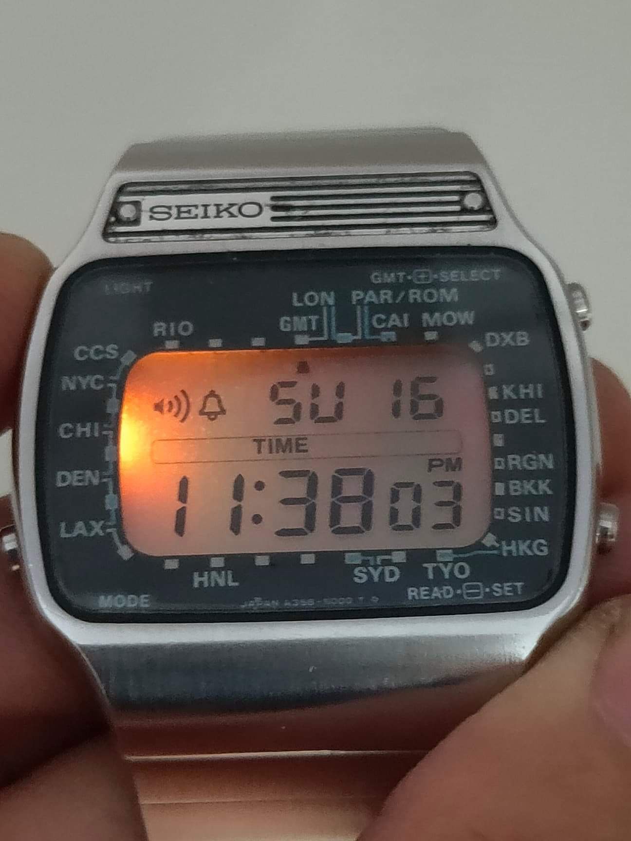 Vintage Rare Vintage SEIKO World Time Digital Watch Ref. A358-5000 Size ONE SIZE - 12 Preview