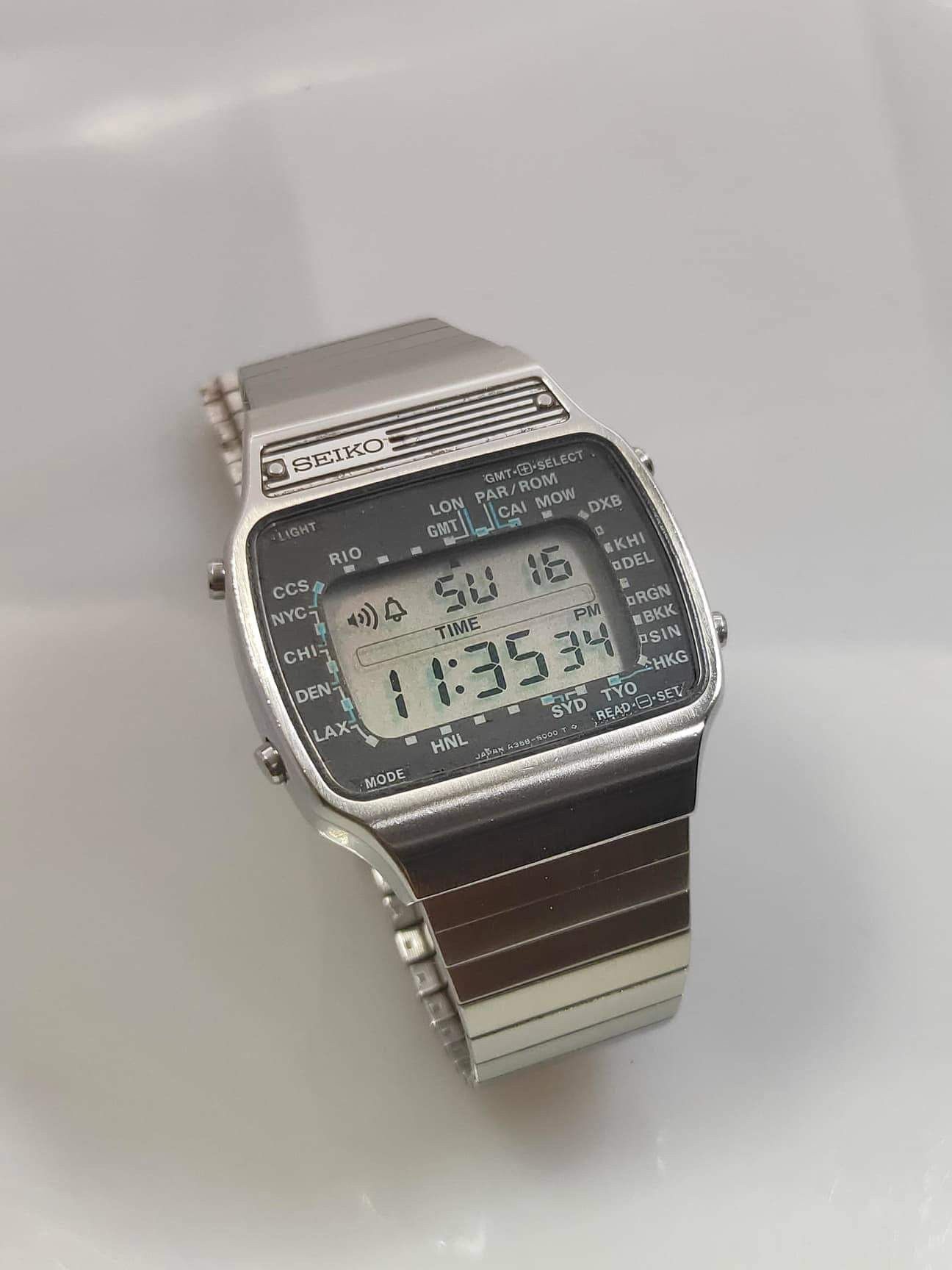 Vintage Rare Vintage SEIKO World Time Digital Watch Ref. A358-5000 Size ONE SIZE - 2 Preview