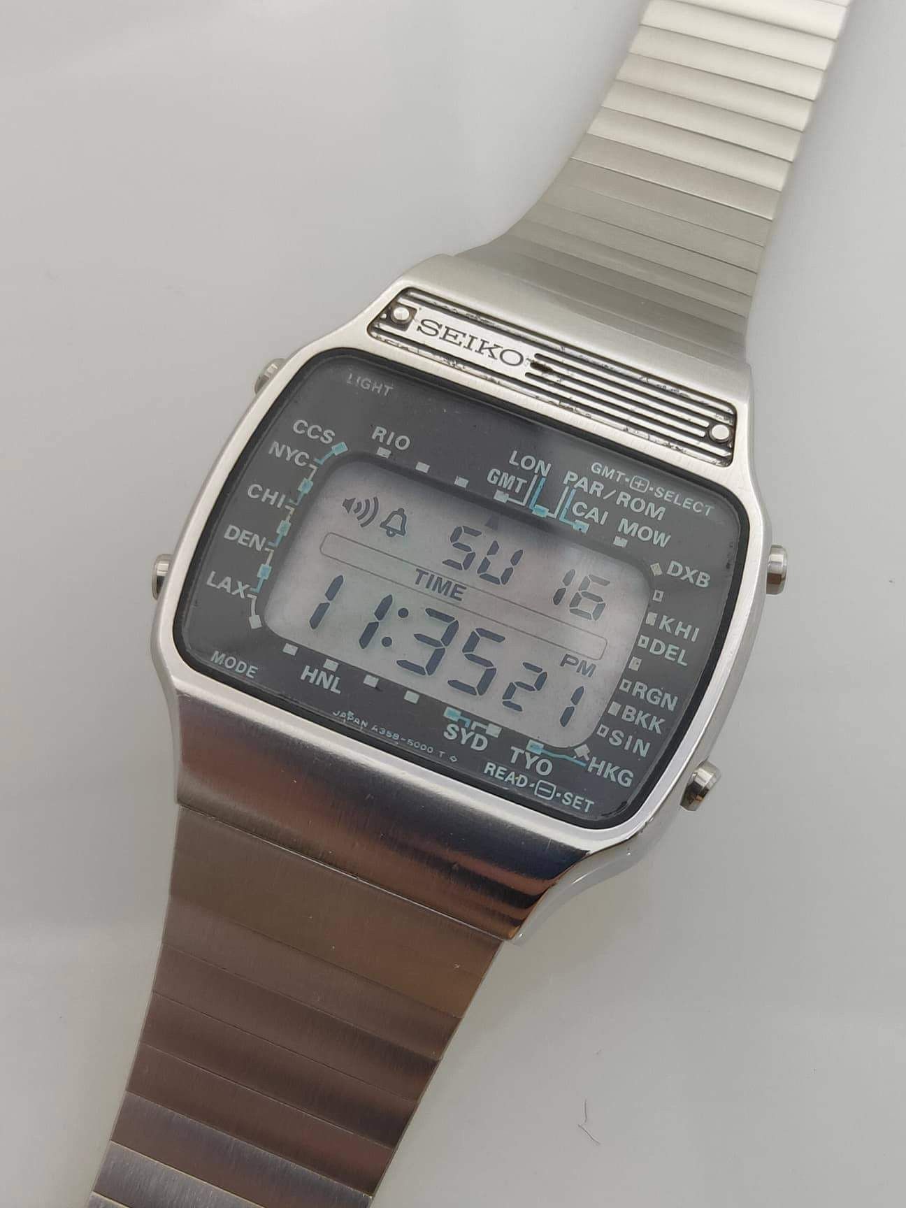 Vintage Rare Vintage SEIKO World Time Digital Watch Ref. A358-5000 Size ONE SIZE - 4 Thumbnail
