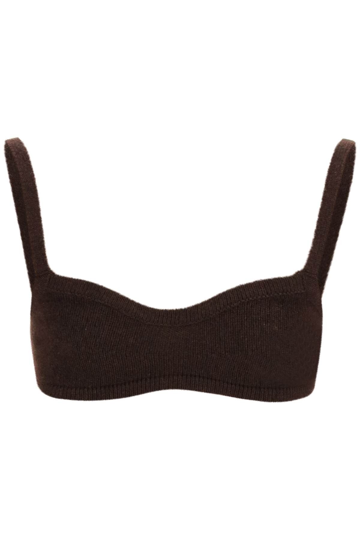 image of Khaite 'vara' Cashmere Bralette Top in Brown, Women's (Size XS)