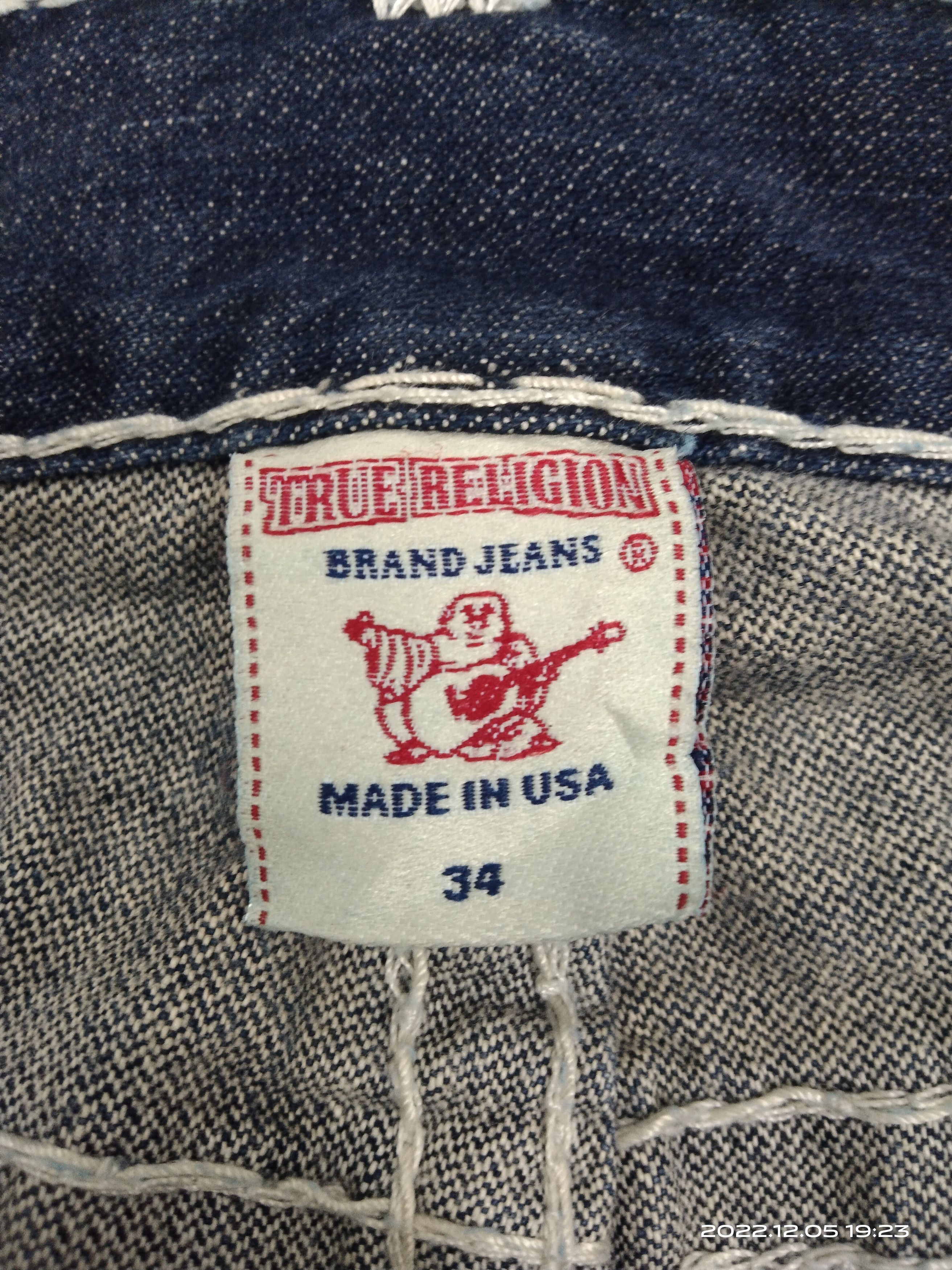 True Religion WASHED BLUE VINTAGE 2000s T.RELIGION DENIM PANTS Size US 34 / EU 50 - 10 Thumbnail