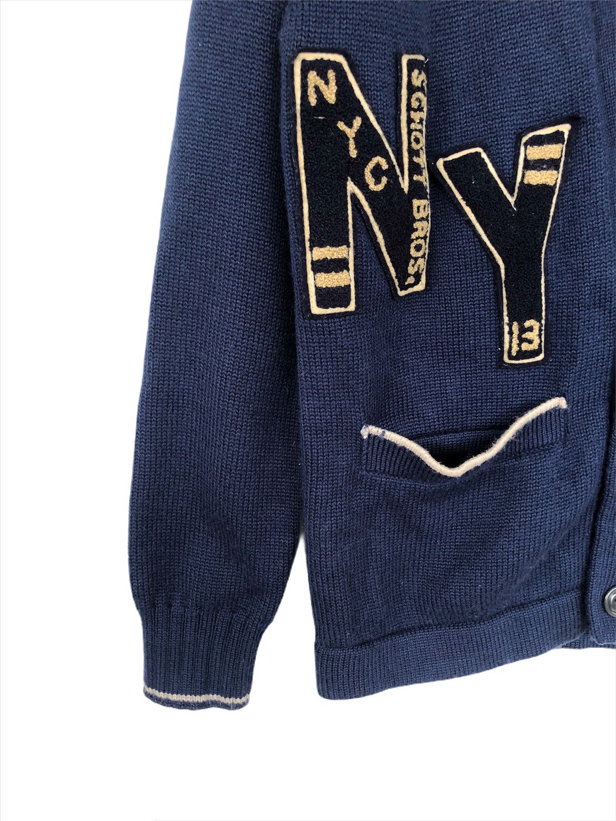 Schott Schott NY 🇺🇸 Letterman Thick Wool Patches Cardigan Size US M / EU 48-50 / 2 - 4 Thumbnail
