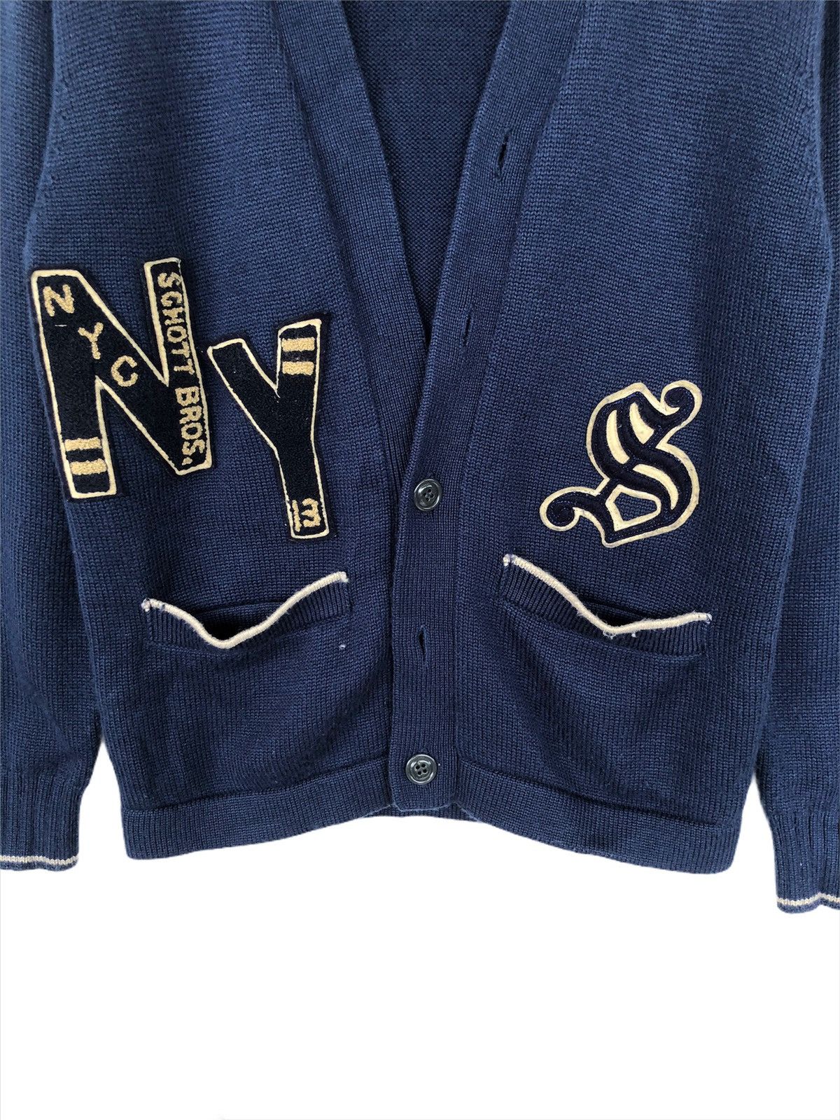 Schott Schott NY 🇺🇸 Letterman Thick Wool Patches Cardigan Size US M / EU 48-50 / 2 - 3 Thumbnail