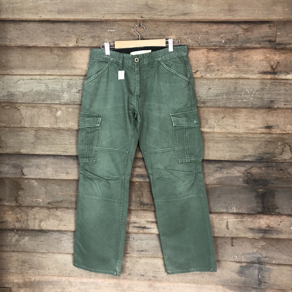 image of Vintage Bull Green Utility Cargo Multipocket Pants 1582, Men's (Size 30)