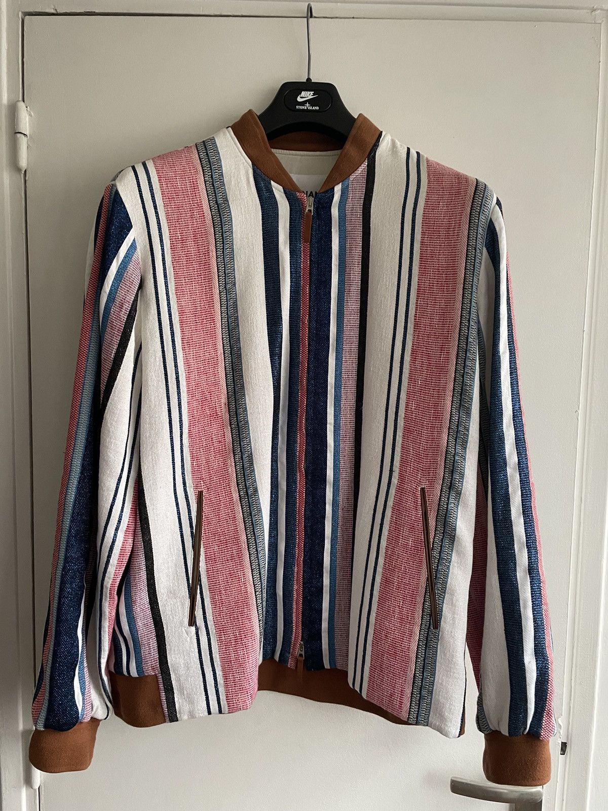 image of Umit Benan Western Bomber Jacket in White, Men's (Size Large)