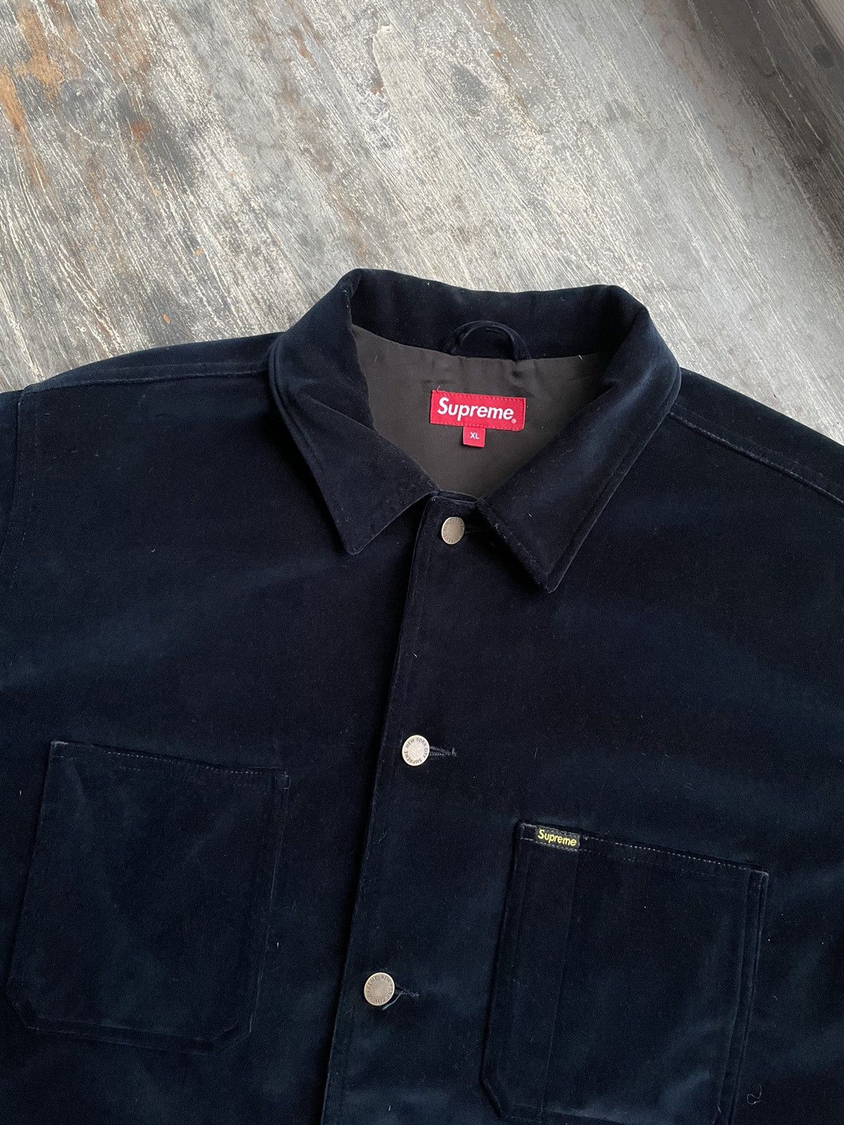 Supreme Velvet Chore Coat Cow Print Size Large Maroon SS20