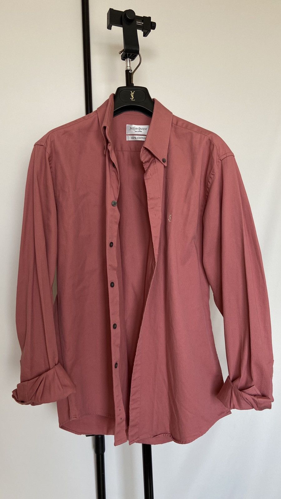 Yves Saint Laurent Yves Saint Laurent pink cotton shirt Size US M / EU 48-50 / 2 - 2 Thumbnail