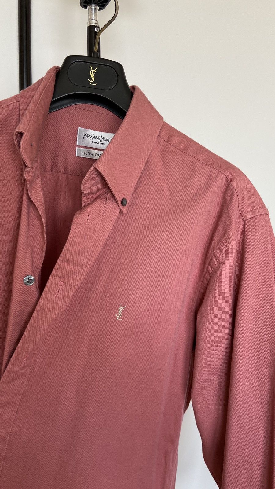 Yves Saint Laurent Yves Saint Laurent pink cotton shirt Size US M / EU 48-50 / 2 - 1 Thumbnail