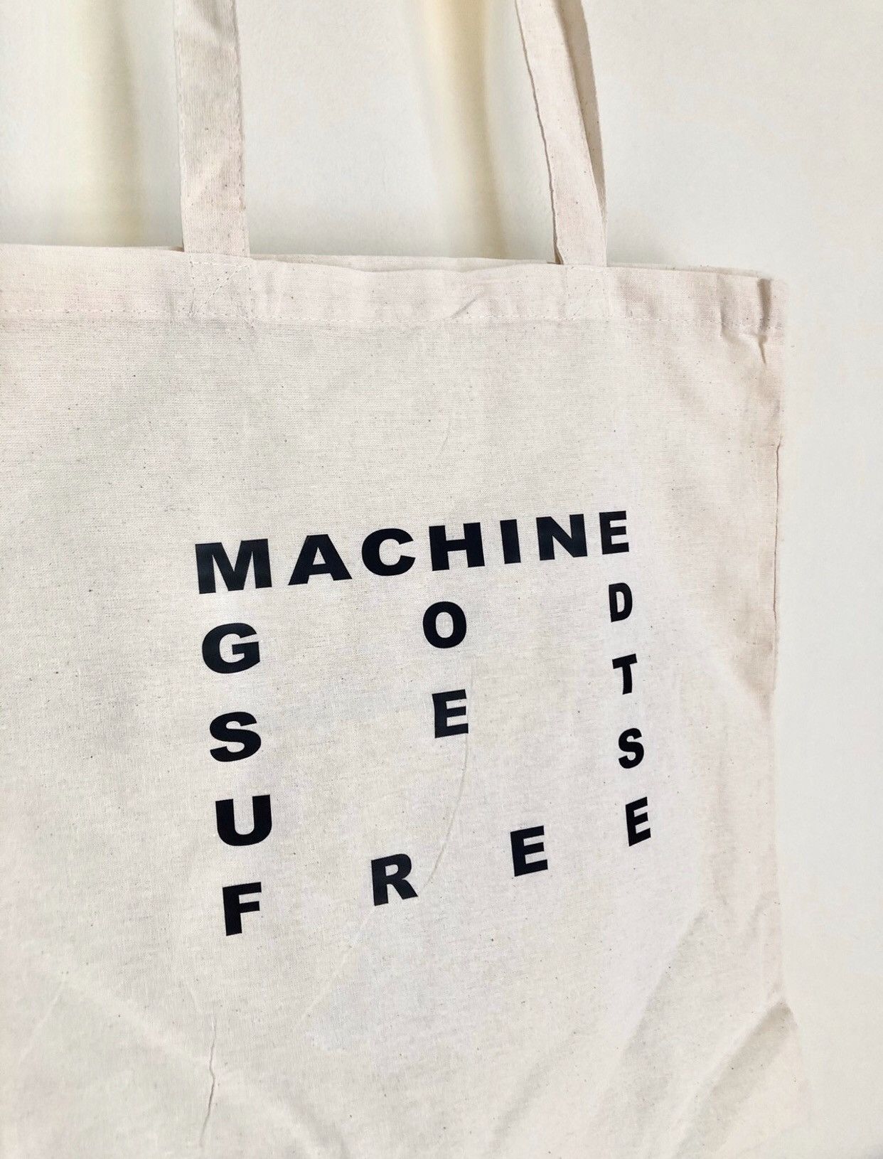 Band Tees × Other Martial Industrial Machine God slogan raw cotton tote bag Size ONE SIZE - 1 Thumbnail