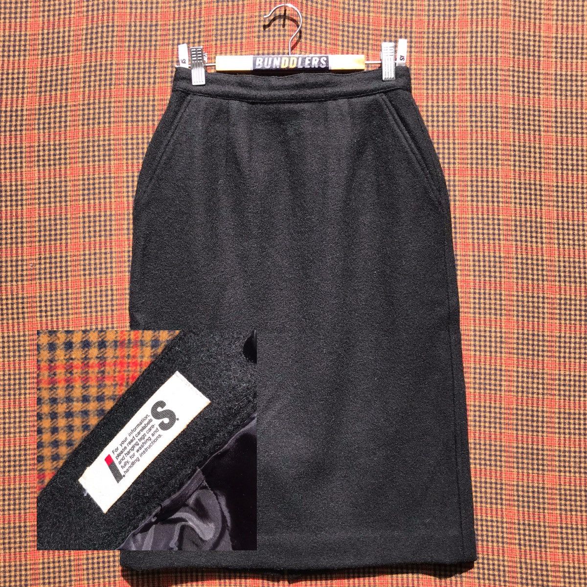 image of Hot Itemissey Miyake Wool Skirt Vintage Issey Miyake in Black, Women's (Size 24)