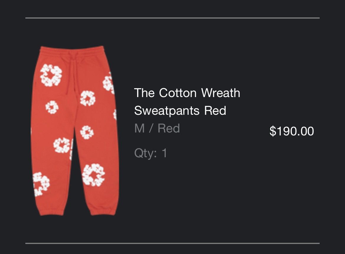 DENIM TEARS Denim tears The Cotton Wreath Sweatpants red | Grailed