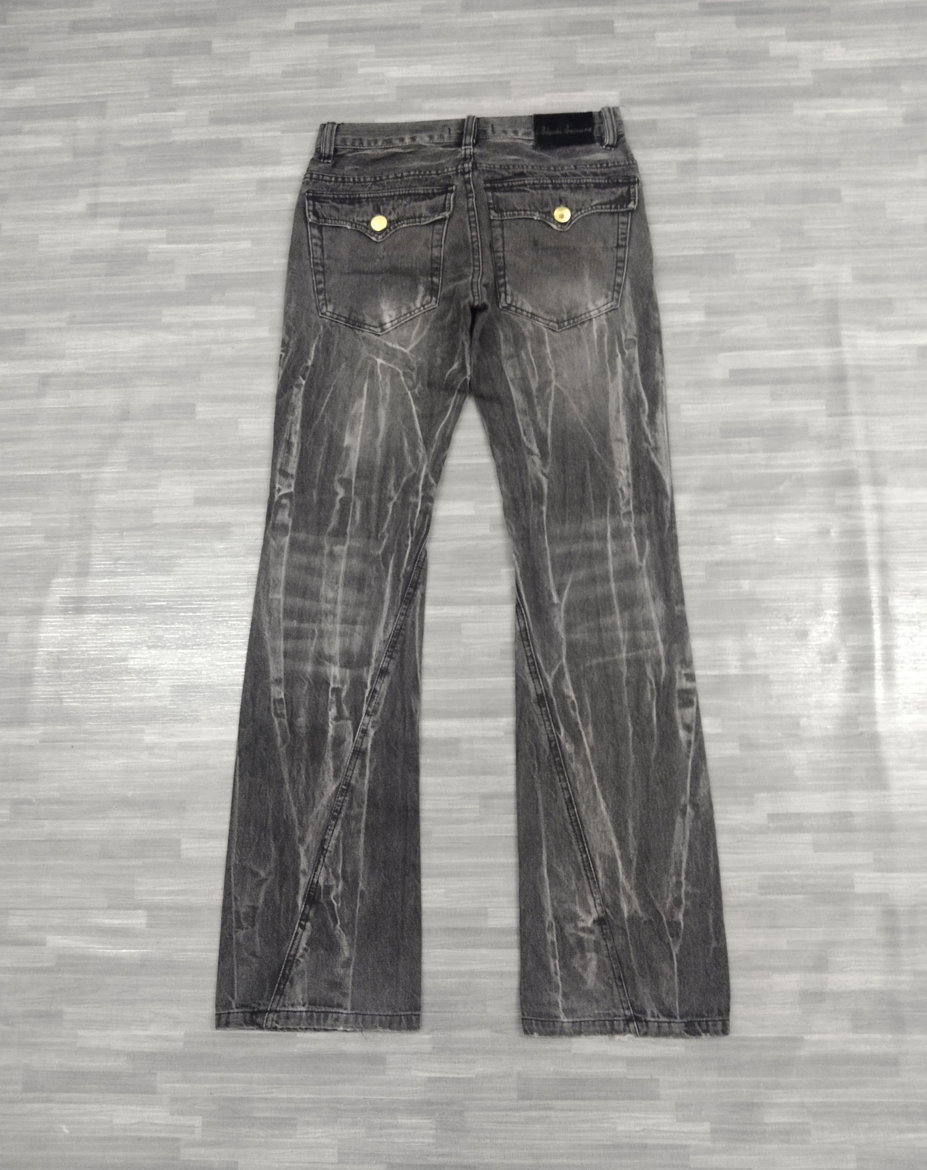 Japanese Brand FLARE TWIST🔥SUPER SICK BLACK BACCARA DENIM PANTS Size US 28 / EU 44 - 3 Thumbnail