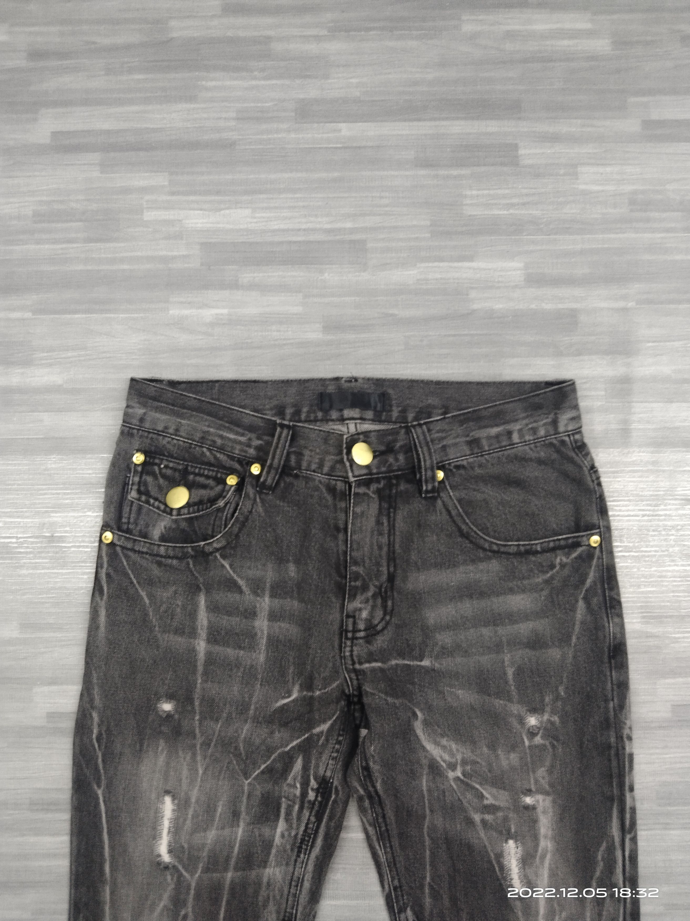 Japanese Brand FLARE TWIST🔥SUPER SICK BLACK BACCARA DENIM PANTS Size US 28 / EU 44 - 4 Thumbnail