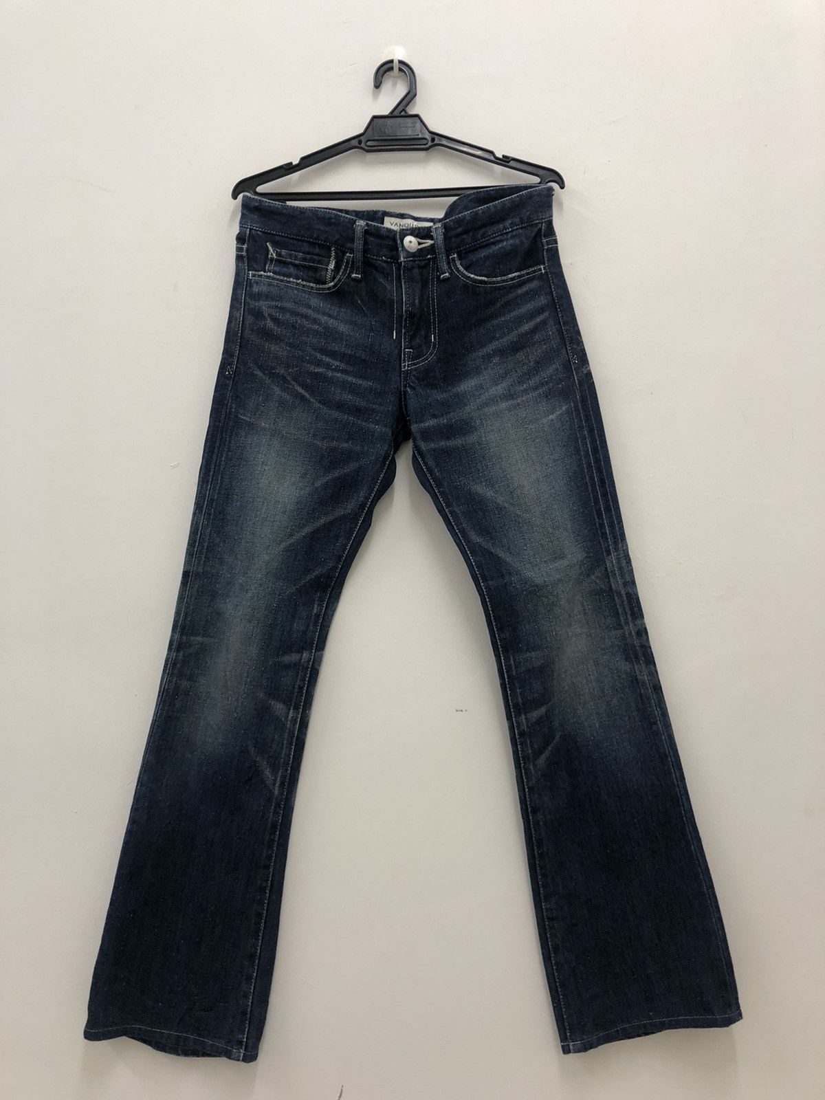 Rare VANQUISH Japan Flare Distressed Denim Pant