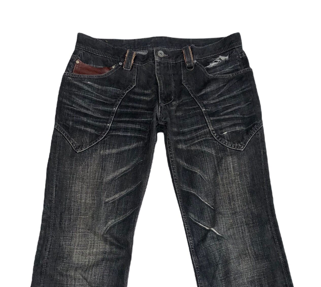 Japanese Brand 🔥Japanese Nicole For Men Distressed Flare Jeans🔥 Size US 34 / EU 50 - 3 Thumbnail