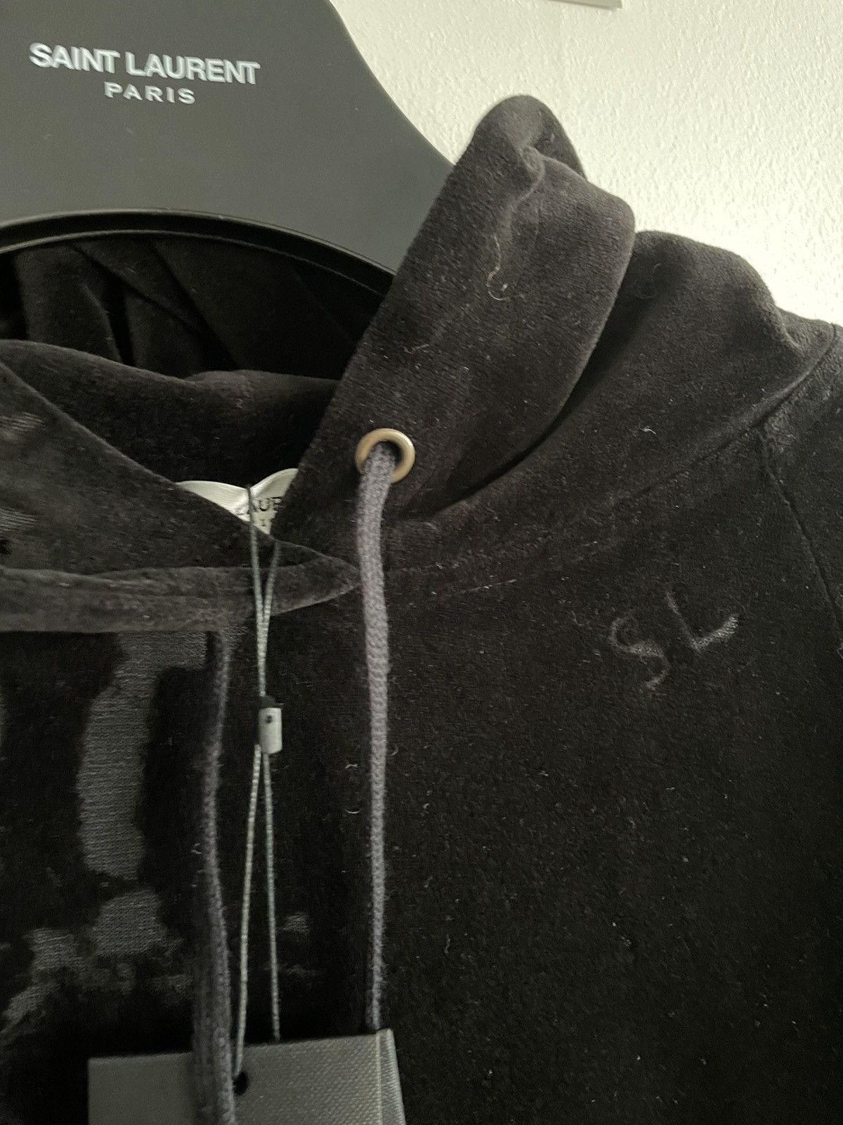 Hedi Slimane × Saint Laurent Paris × Yves Saint Laurent Rare Limited Edition Runway Velvet Hoodie Ripped Distressed Size XL / US 12-14 / IT 48-50 - 11 Thumbnail