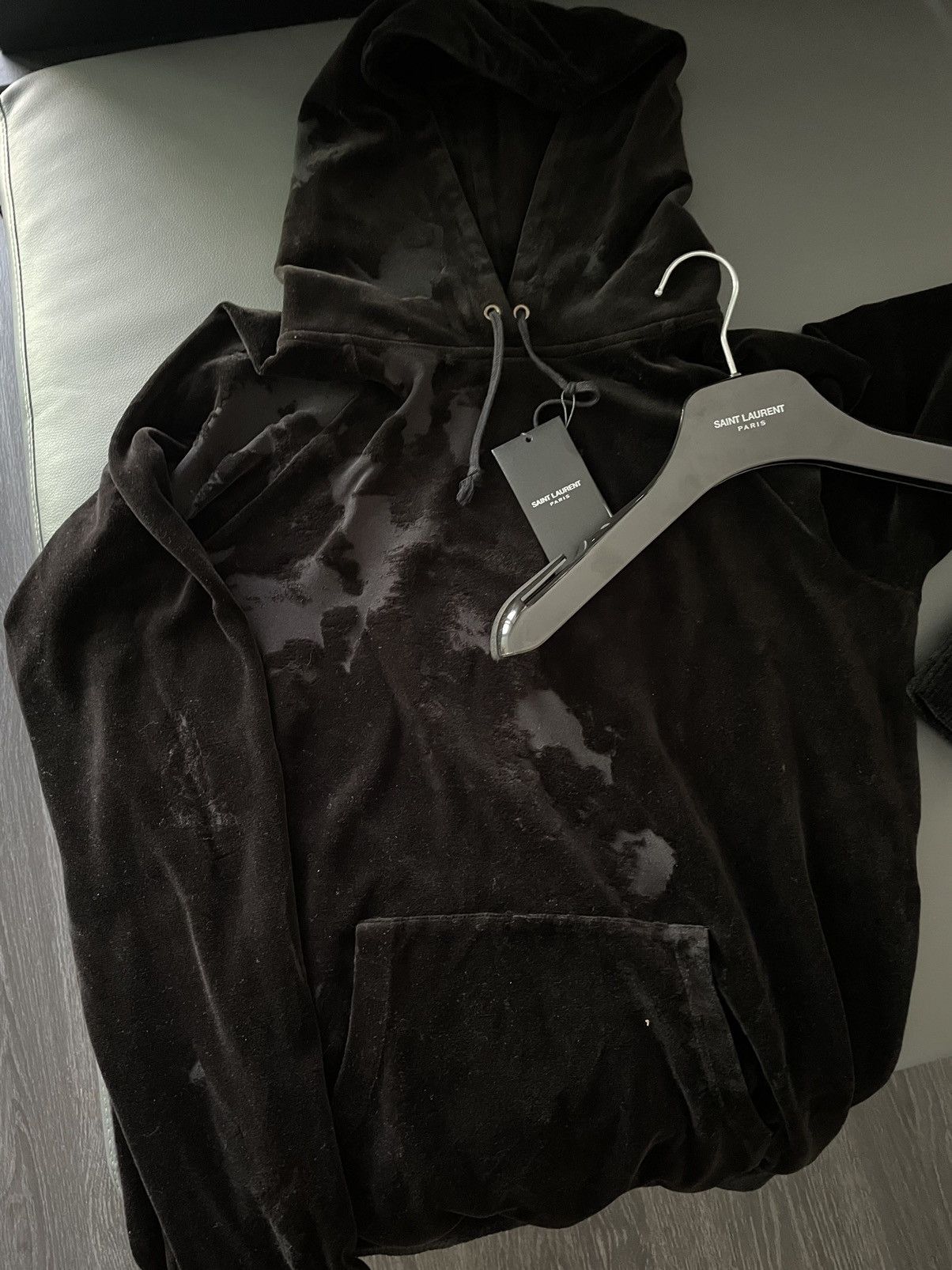 Hedi Slimane × Saint Laurent Paris × Yves Saint Laurent Rare Limited Edition Runway Velvet Hoodie Ripped Distressed Size XL / US 12-14 / IT 48-50 - 25 Thumbnail