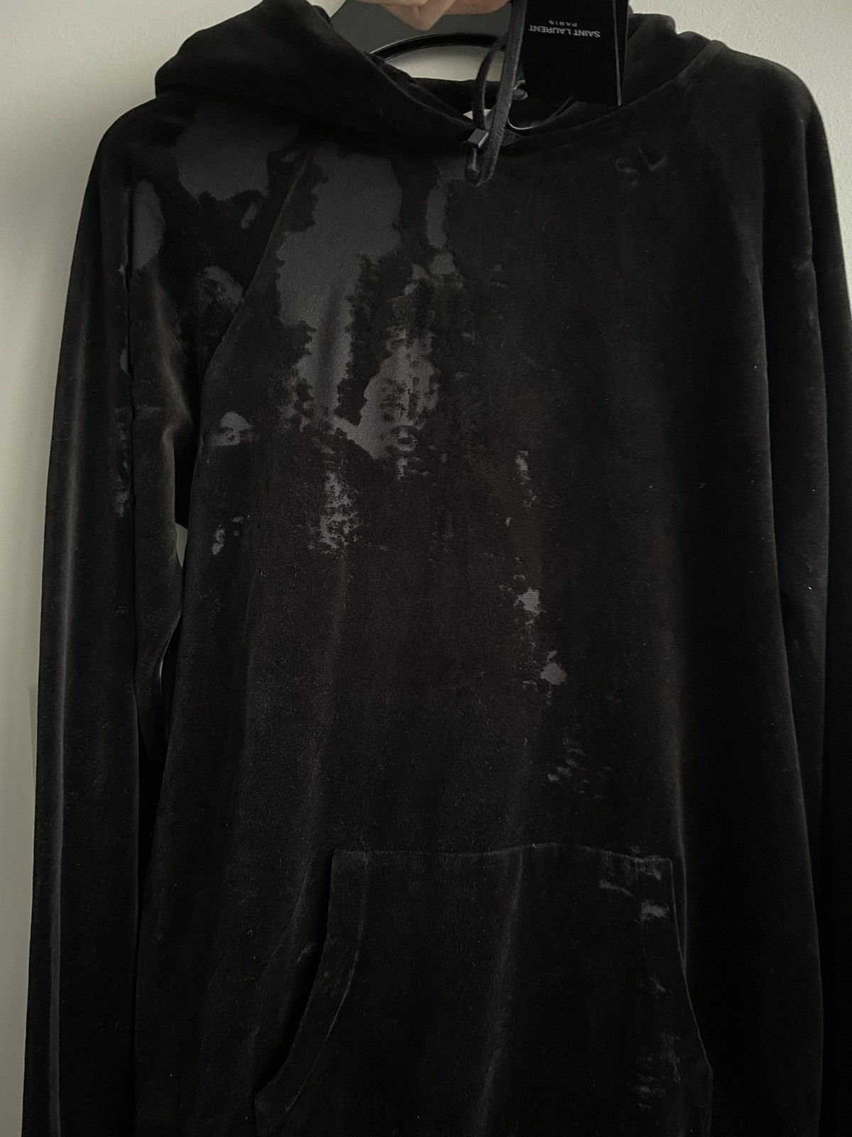 Hedi Slimane × Saint Laurent Paris × Yves Saint Laurent Rare Limited Edition Runway Velvet Hoodie Ripped Distressed Size XL / US 12-14 / IT 48-50 - 14 Thumbnail