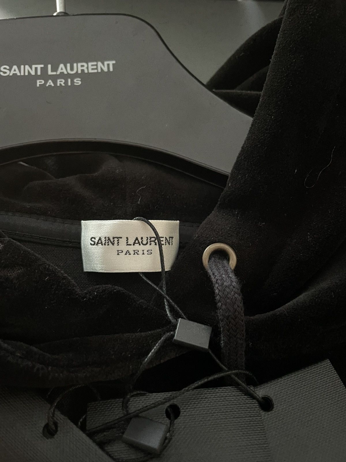 Hedi Slimane × Saint Laurent Paris × Yves Saint Laurent Rare Limited Edition Runway Velvet Hoodie Ripped Distressed Size XL / US 12-14 / IT 48-50 - 21 Thumbnail