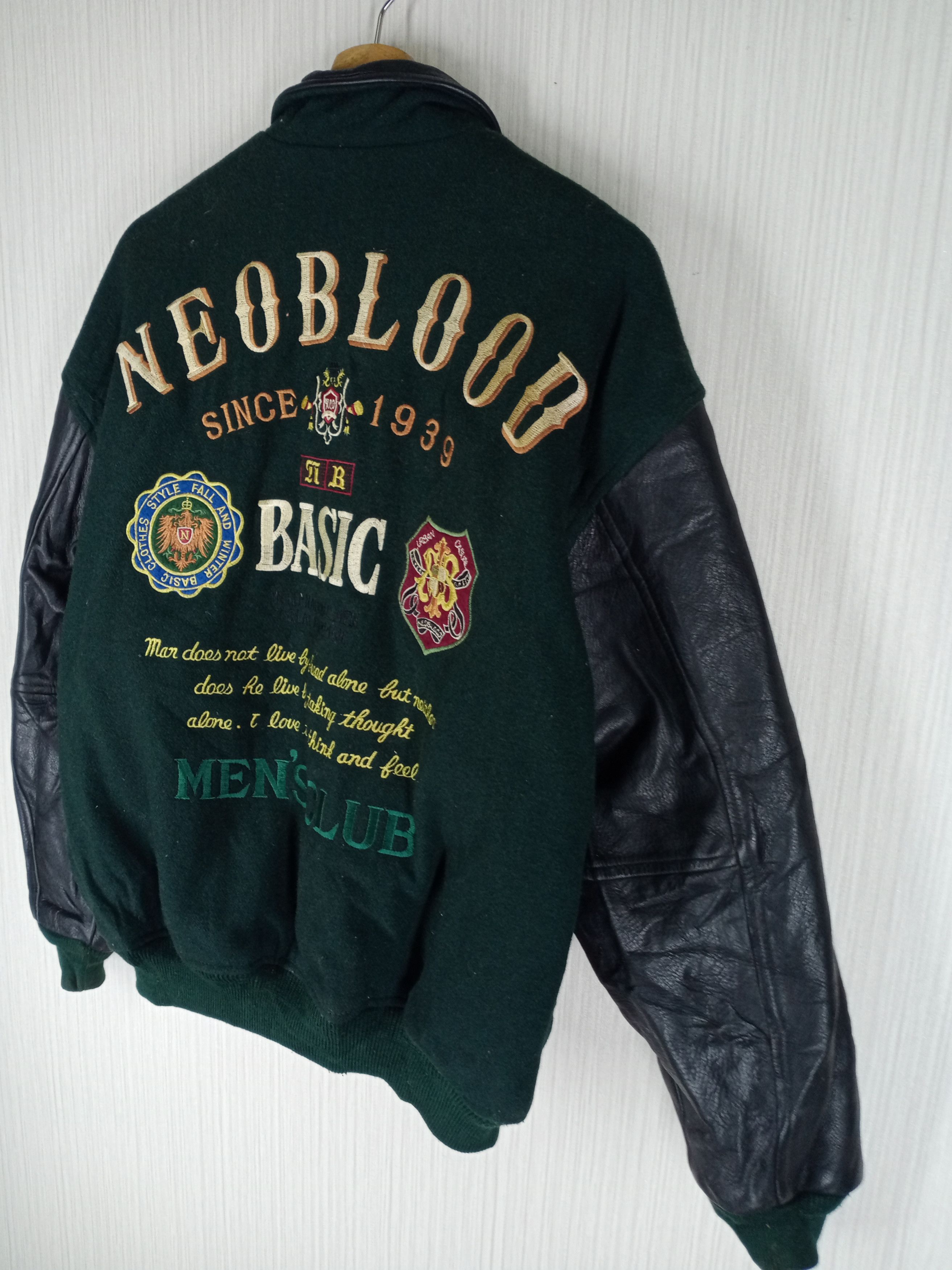 Japanese Brand Vintage Neo Blood Tokyo Letterman Varsity Leather Sleeve Size US L / EU 52-54 / 3 - 3 Thumbnail