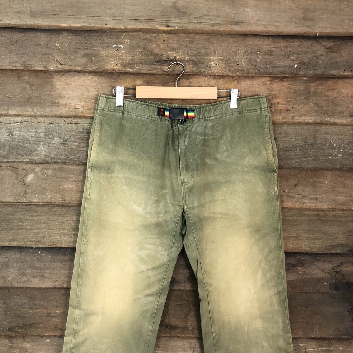 Chums Chums Green faded Straight Pants #c1154 Size US 31 - 2 Thumbnail