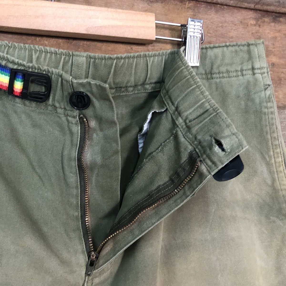Chums Chums Green faded Straight Pants #c1154 Size US 31 - 7 Thumbnail