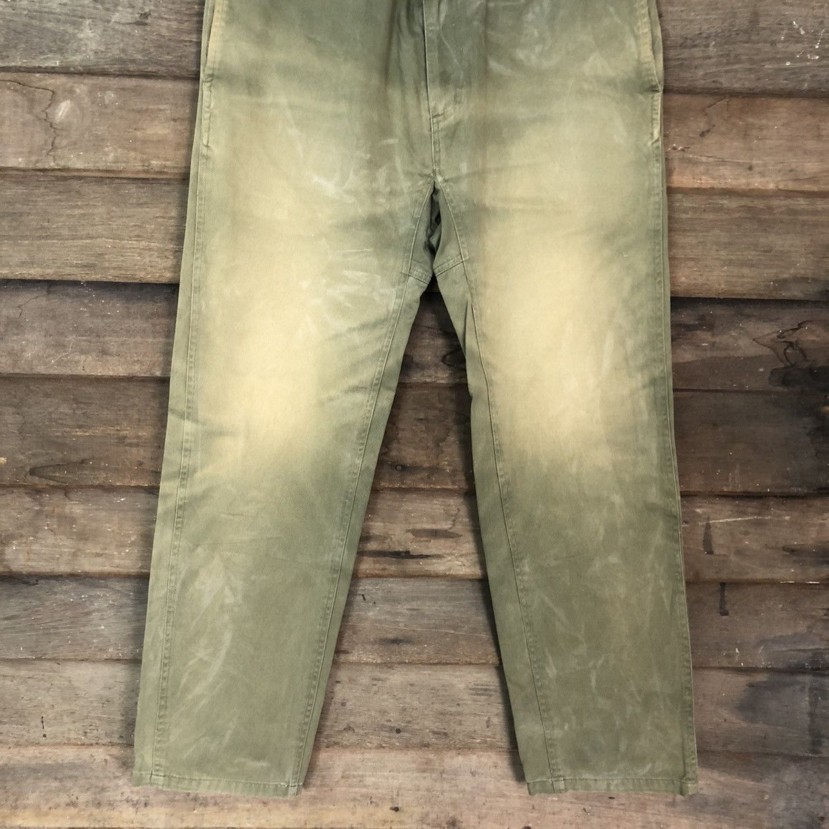Chums Chums Green faded Straight Pants #c1154 Size US 31 - 3 Thumbnail