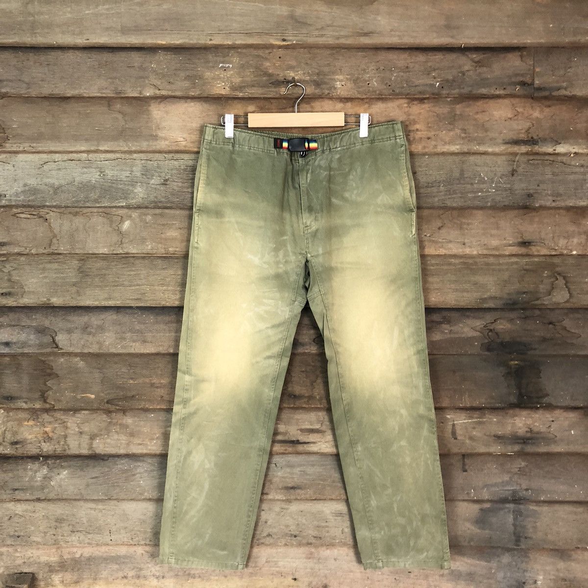 Chums Chums Green faded Straight Pants #c1154 Size US 31 - 1 Thumbnail