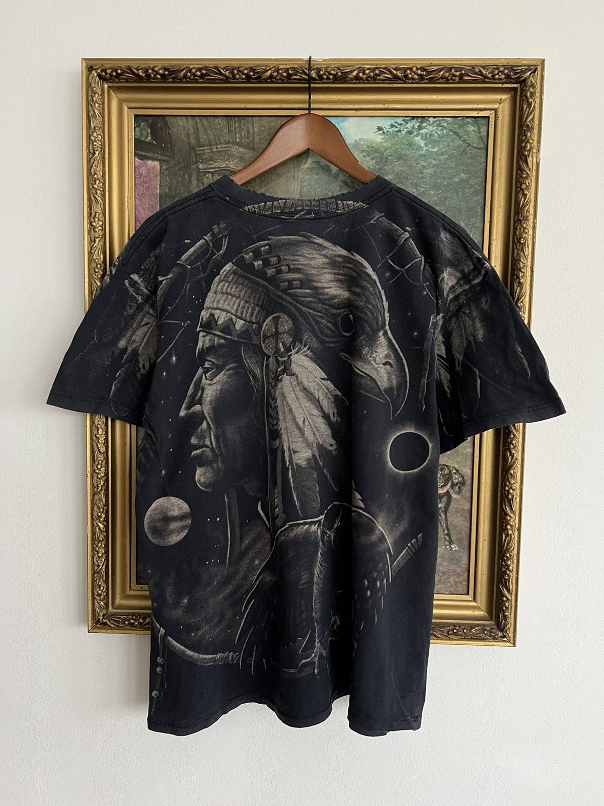 Band Tees Vintage 1996 Liquid Blue Indian Chief Wolf Over Print Tee Size US XL / EU 56 / 4 - 2 Thumbnail