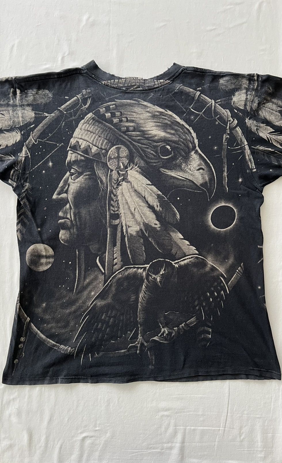Band Tees Vintage 1996 Liquid Blue Indian Chief Wolf Over Print Tee Size US XL / EU 56 / 4 - 13 Thumbnail