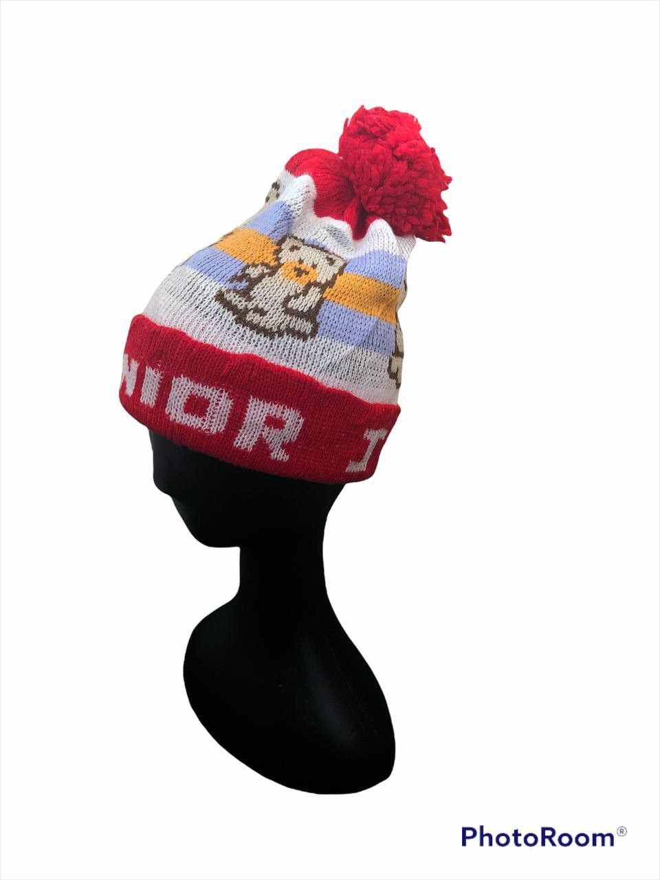 image of Colourful Junior Bear Beanie Nice Desing in Red, Men's