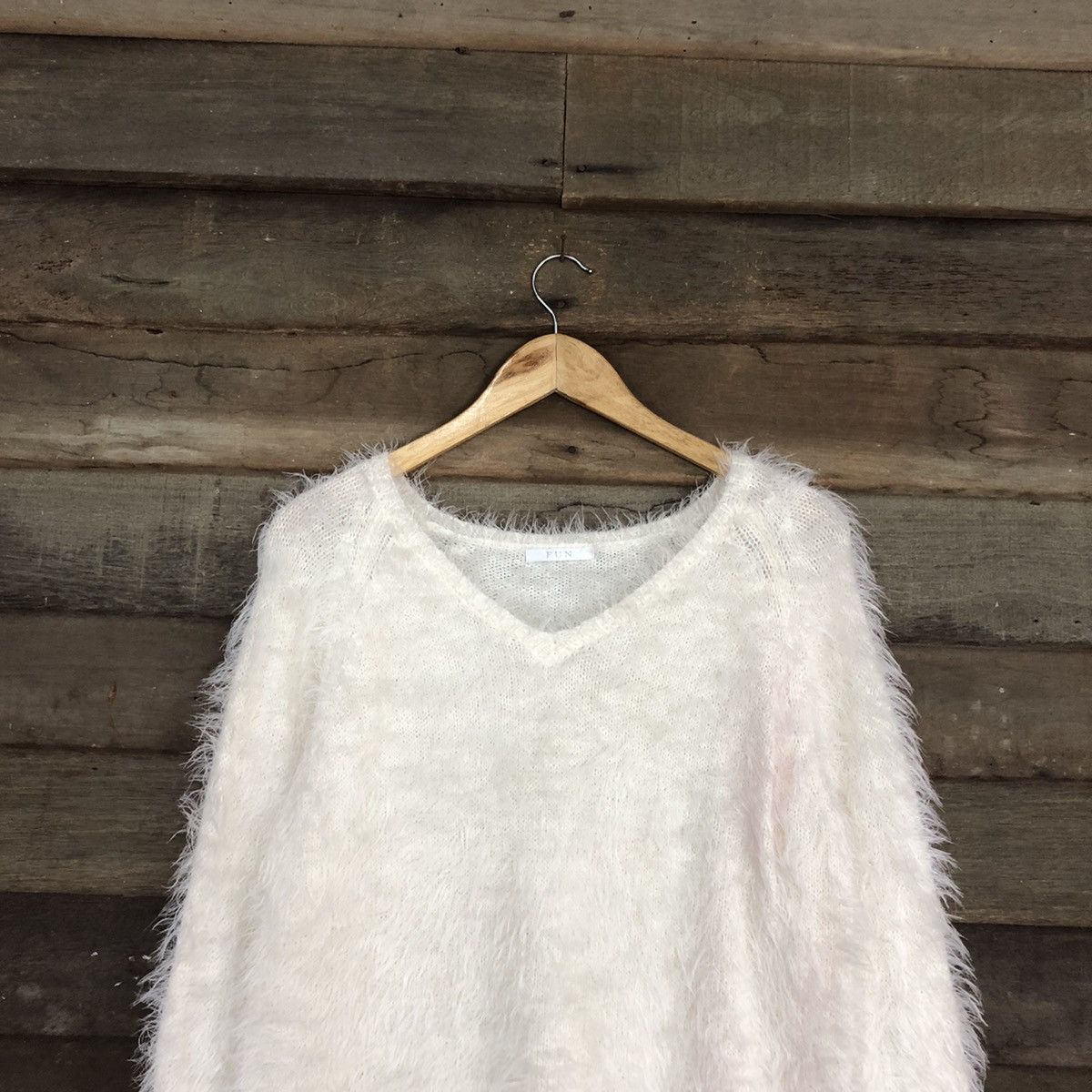 Homespun Knitwear Fun White Mohair Soft Fur Shag Shaggy Knitwear #c1159 Size M / US 6-8 / IT 42-44 - 2 Thumbnail