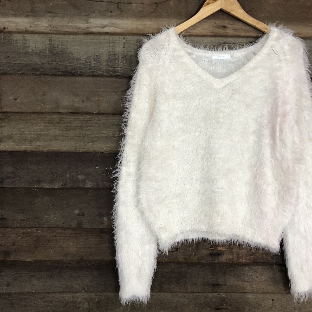 Homespun Knitwear Fun White Mohair Soft Fur Shag Shaggy Knitwear #c1159 Size M / US 6-8 / IT 42-44 - 7 Thumbnail