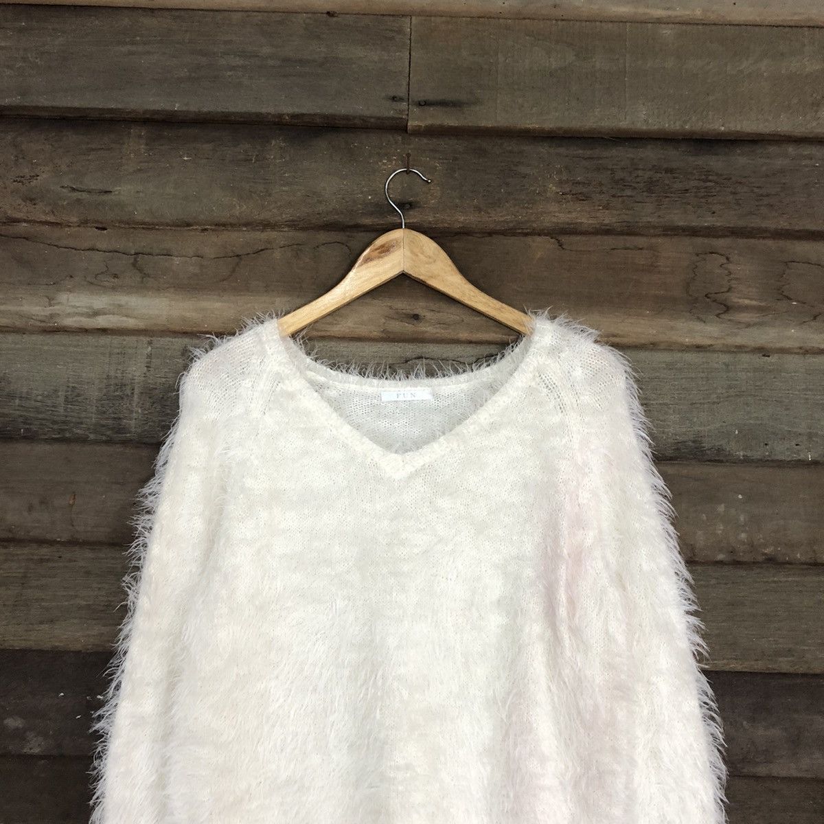 Homespun Knitwear Fun White Mohair Soft Fur Shag Shaggy Knitwear #c1159 Size M / US 6-8 / IT 42-44 - 9 Thumbnail