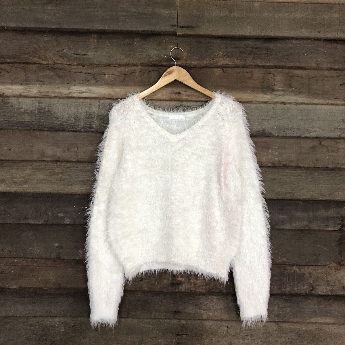 Homespun Knitwear Fun White Mohair Soft Fur Shag Shaggy Knitwear #c1159 Size M / US 6-8 / IT 42-44 - 1 Thumbnail