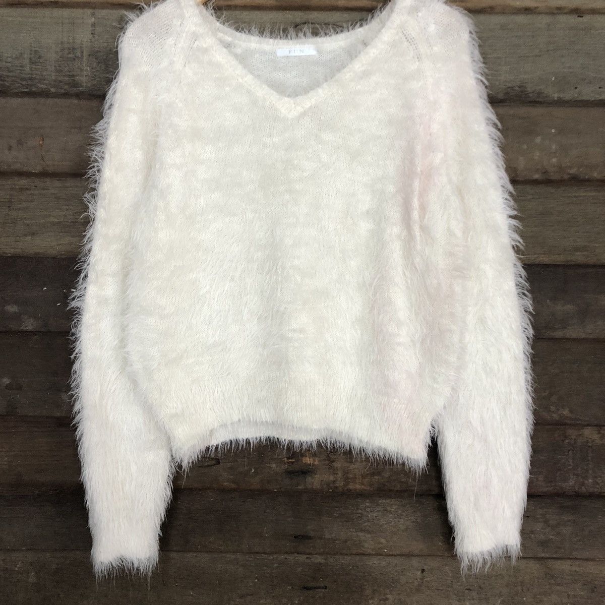 Homespun Knitwear Fun White Mohair Soft Fur Shag Shaggy Knitwear #c1159 Size M / US 6-8 / IT 42-44 - 8 Thumbnail