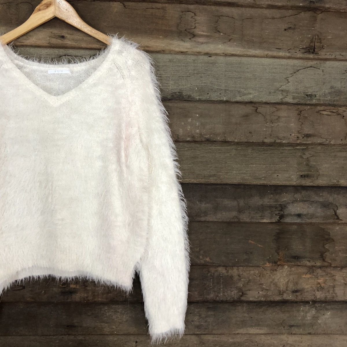 Homespun Knitwear Fun White Mohair Soft Fur Shag Shaggy Knitwear #c1159 Size M / US 6-8 / IT 42-44 - 5 Thumbnail