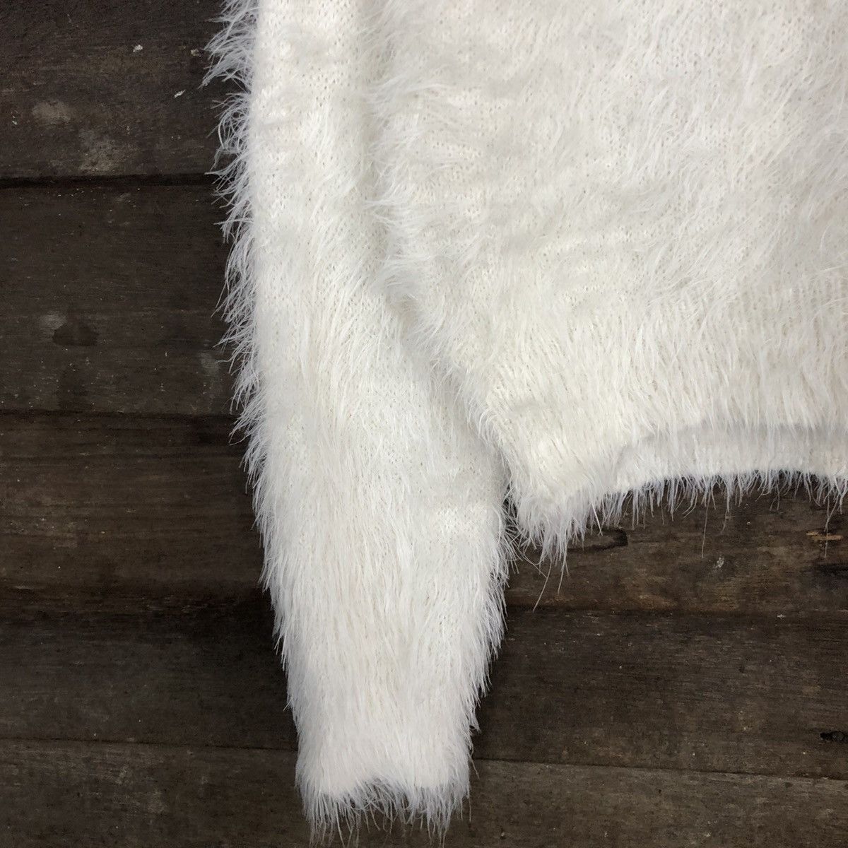 Homespun Knitwear Fun White Mohair Soft Fur Shag Shaggy Knitwear #c1159 Size M / US 6-8 / IT 42-44 - 6 Thumbnail