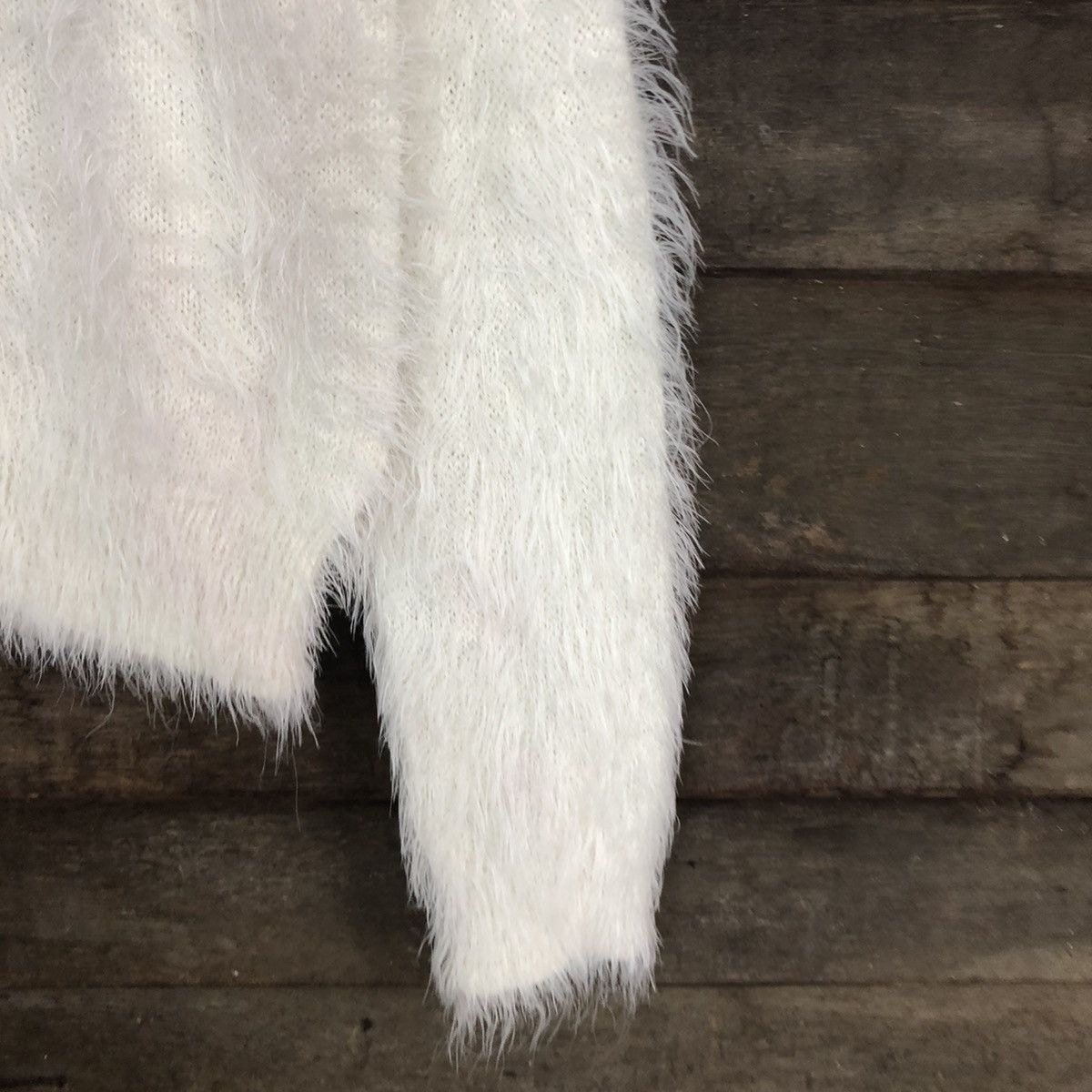 Homespun Knitwear Fun White Mohair Soft Fur Shag Shaggy Knitwear #c1159 Size M / US 6-8 / IT 42-44 - 4 Thumbnail