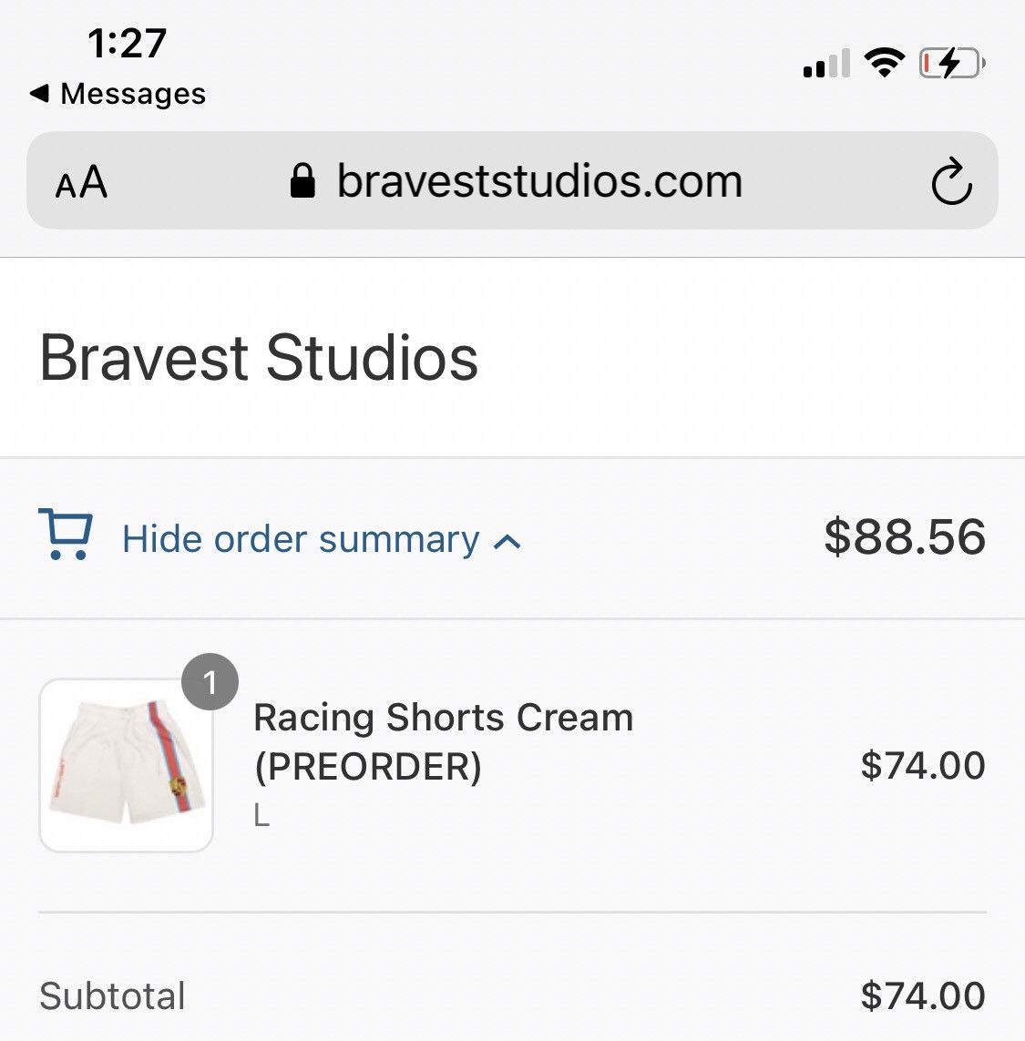 Bravest Studios Bravest Studios Racing Shorts Cream Large Size US 34 / EU 50 - 4 Thumbnail