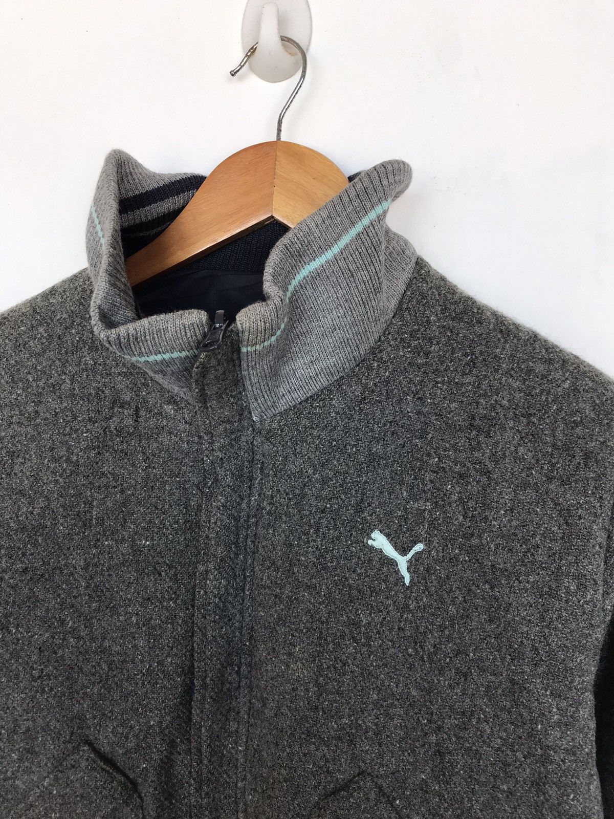 Puma × Vintage 🔥 Vintage Reversible Puma Wool Varsity Jacket Women L Size Size L / US 10 / IT 46 - 7 Thumbnail