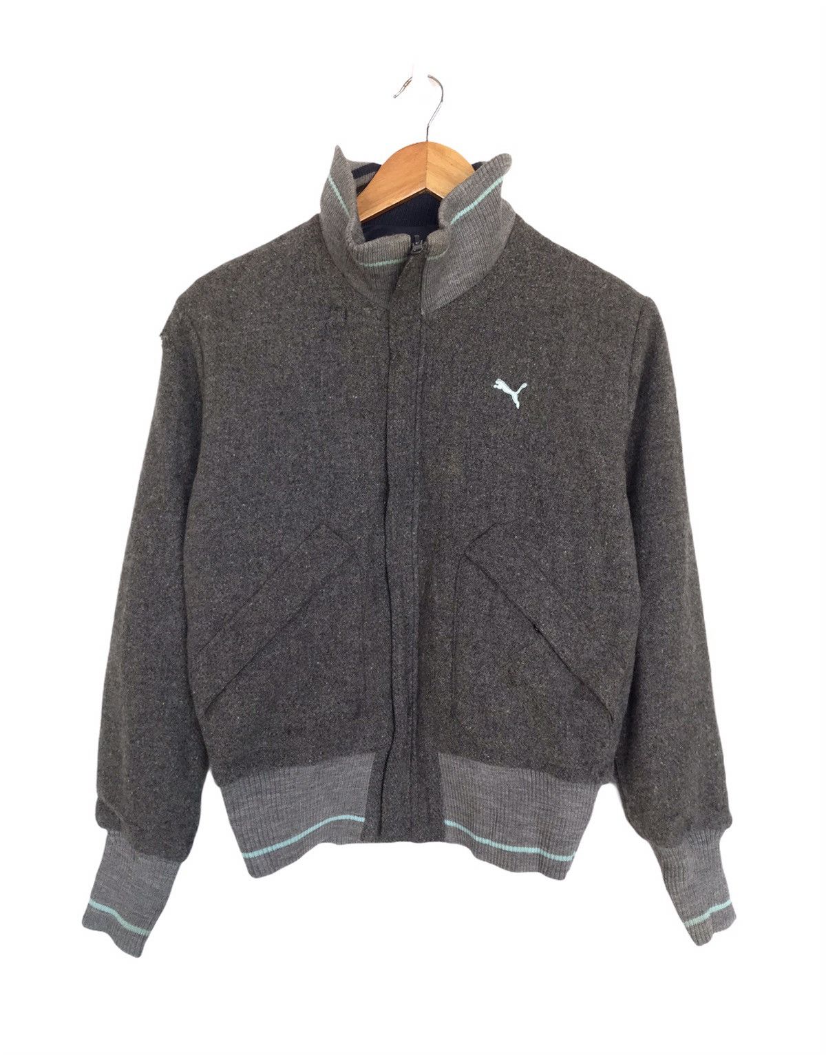Puma × Vintage 🔥 Vintage Reversible Puma Wool Varsity Jacket Women L Size Size L / US 10 / IT 46 - 5 Thumbnail