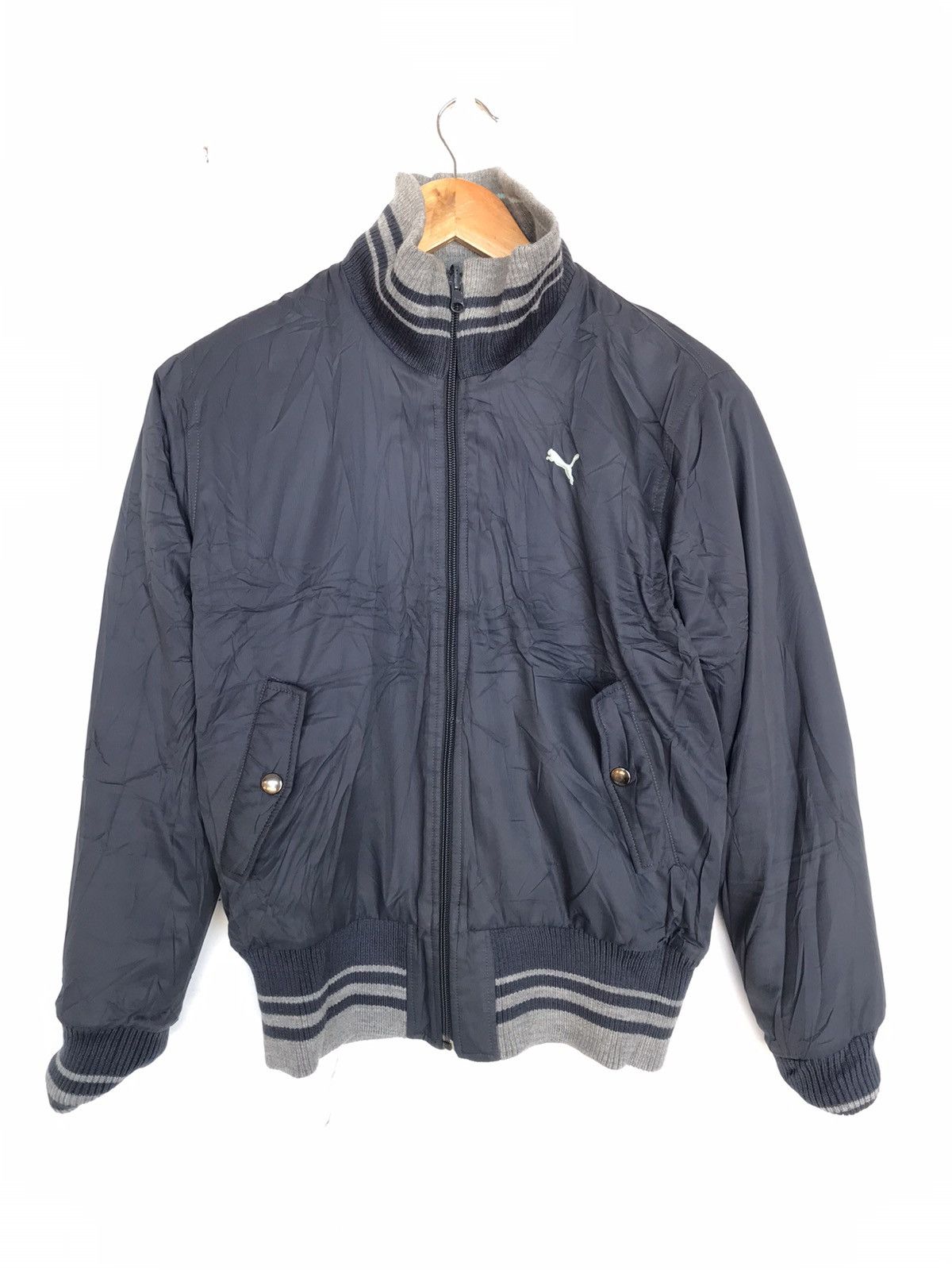 Puma × Vintage 🔥 Vintage Reversible Puma Wool Varsity Jacket Women L Size Size L / US 10 / IT 46 - 4 Thumbnail