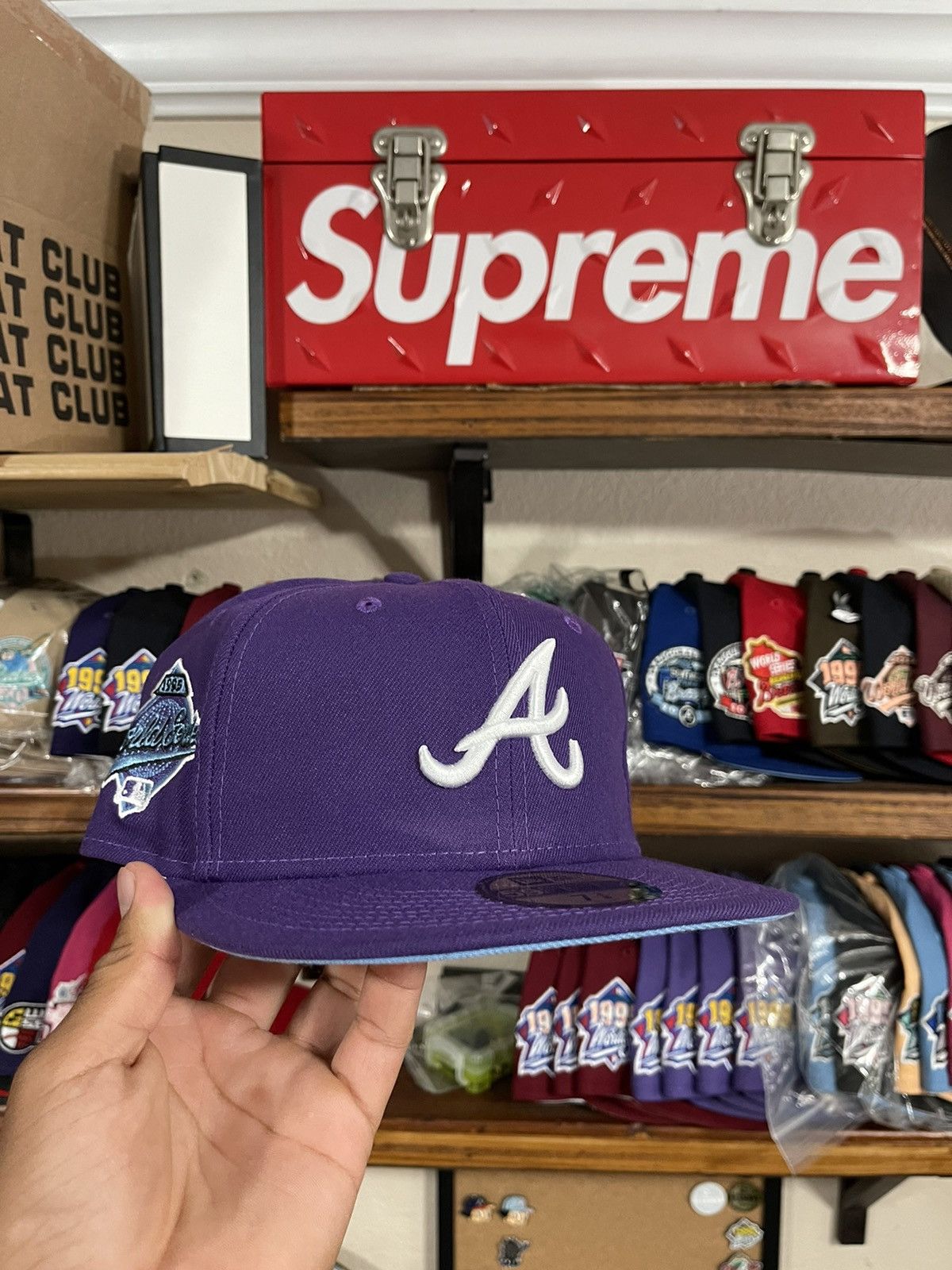 Hat Club × Lids × New Era New era exclusive fitted Atlanta purple icey 1995 Size ONE SIZE - 1 Thumbnail